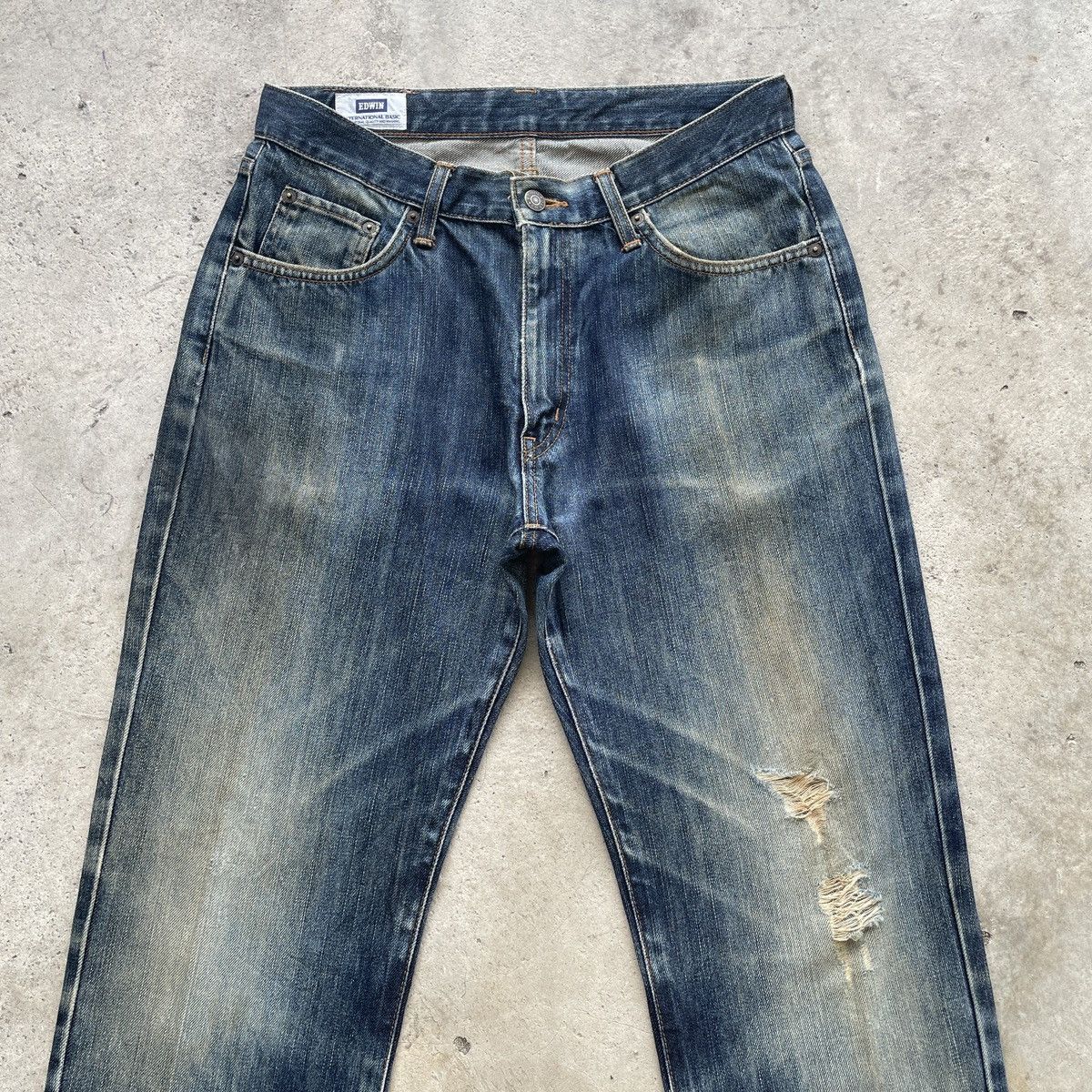 Edwin Vintage Edwin 403 Mudwash Jeans Faded Distressed Denim Pants Size US 31 - 3 Thumbnail