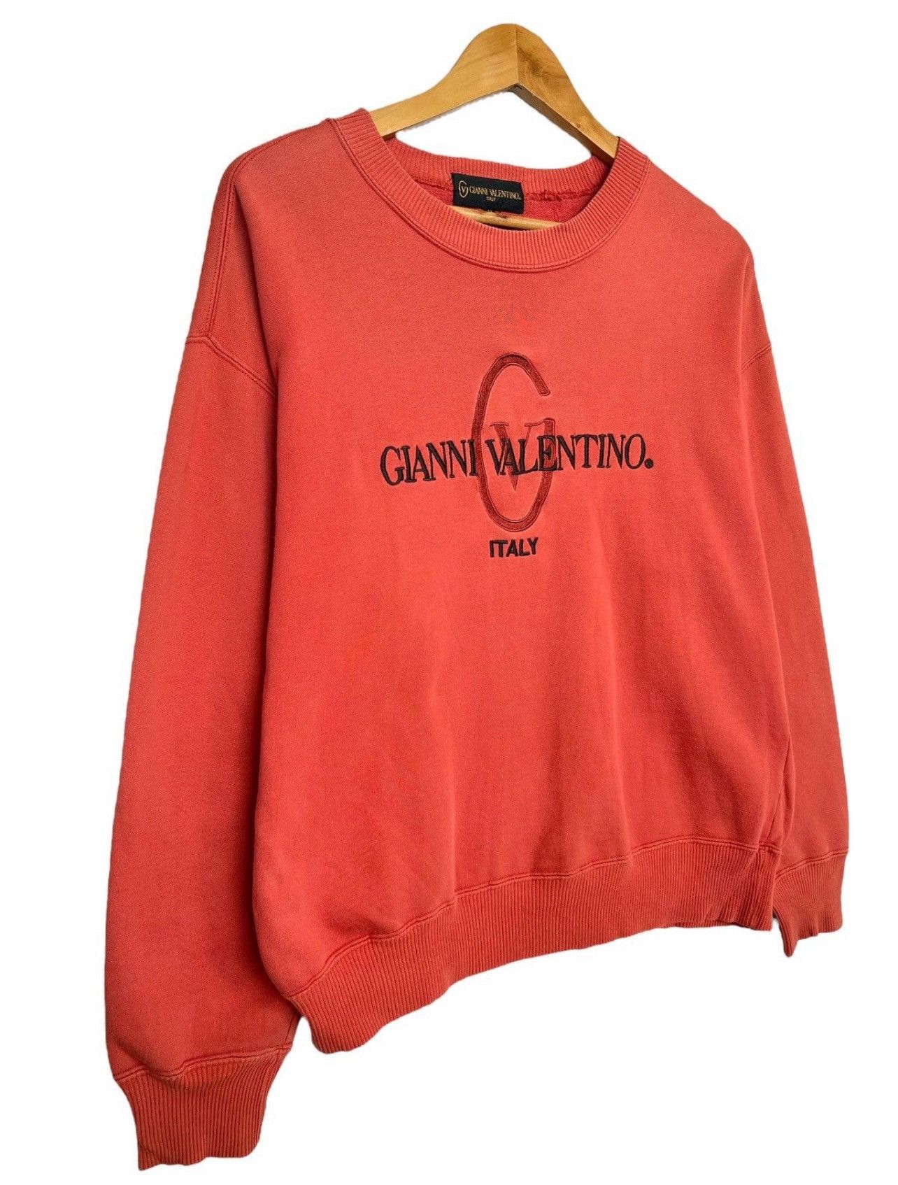 Valentino Vintage 90s Gianni Valentino Spellout Baggy Sweatshirt Size US M / EU 48-50 / 2 - 2 Thumbnail
