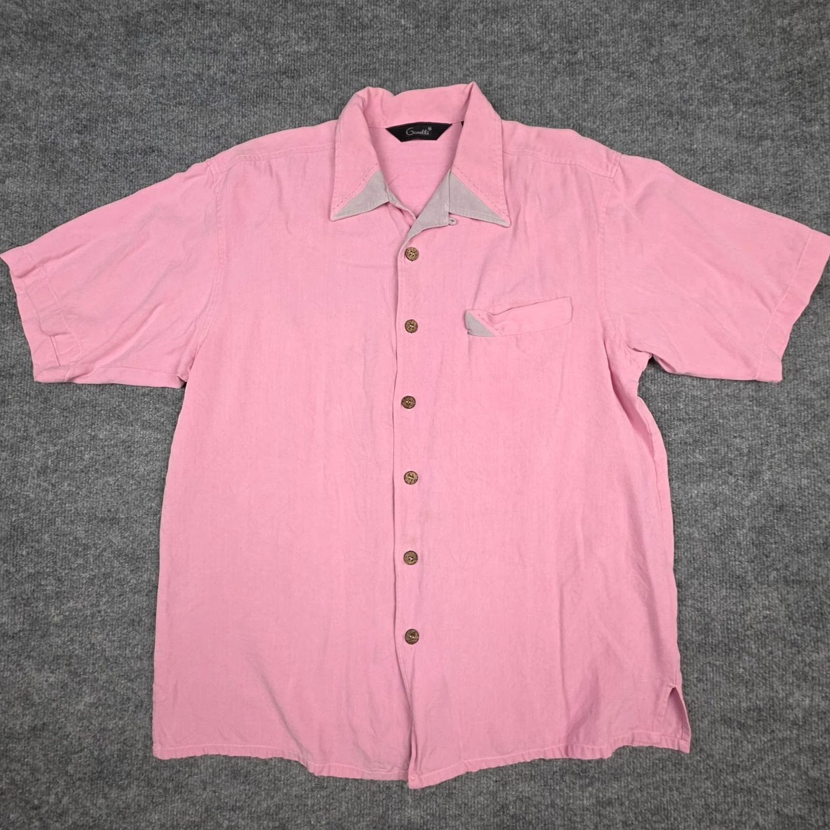 Vintage VINTAGE Genelli Silk Shirt Mens M Pink 42nd Bomb Squadron South Pacific ww2 Men Shirt Button-Up Collared Short Sleeve Pattern: Solid Size US M / EU 48-50 / 2 - 3 Thumbnail