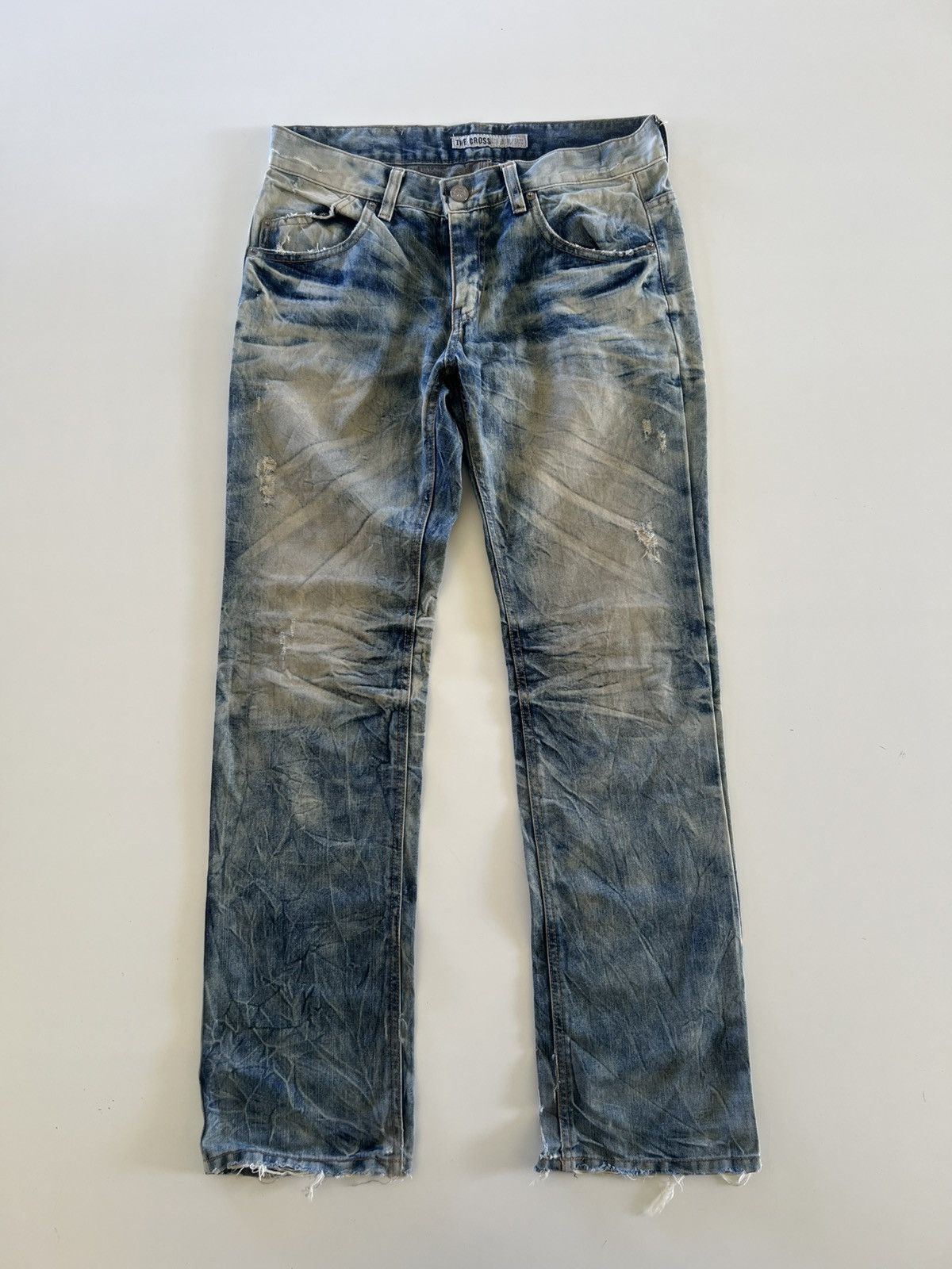 Japanese Brand The Cross Denim Jeans Distress Size 34" Size US 34 / EU 50 - 1 Thumbnail