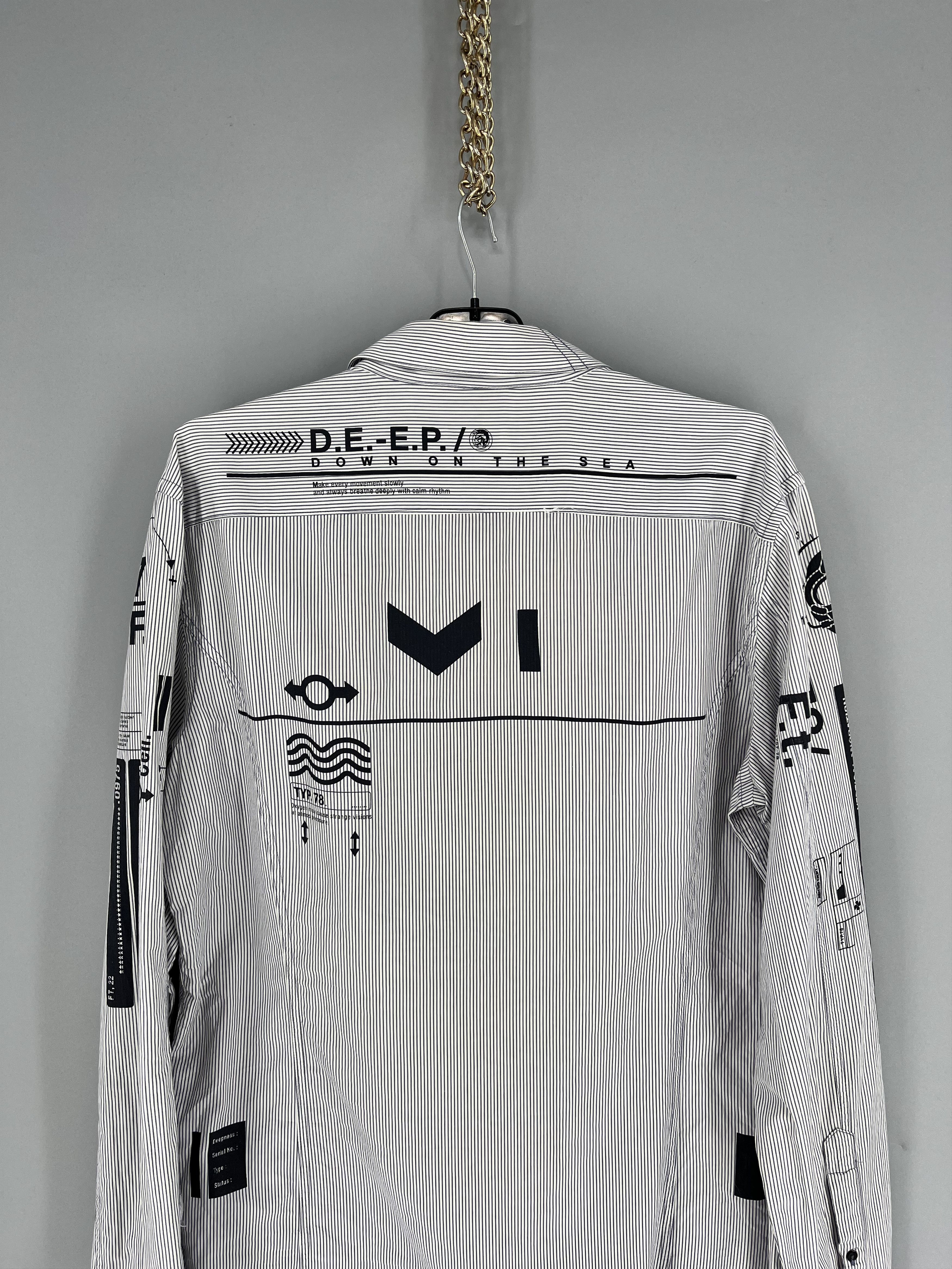 Diesel RARE Diesel DEPT. LIQUID SPACE Striped Button UpShirt SZ XXL Size US XXL / EU 58 / 5 - 13 Thumbnail