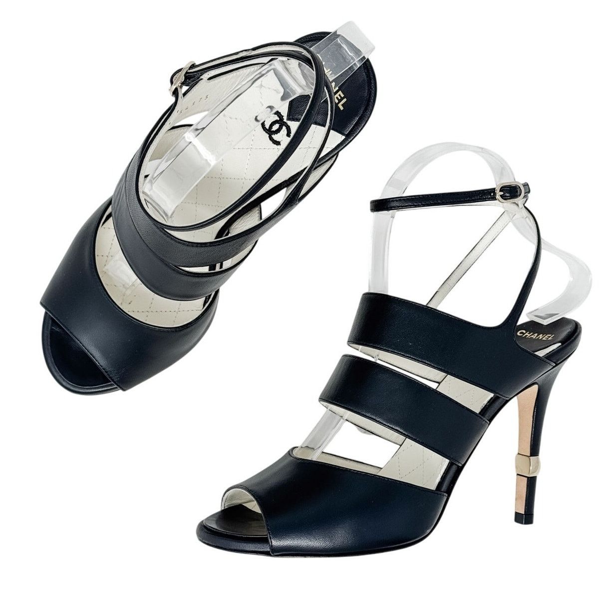 Chanel Chanel Classic CC Logo Ankle Strap Sandals size 38C US7 Size US 8 / IT 38 - 17 Thumbnail