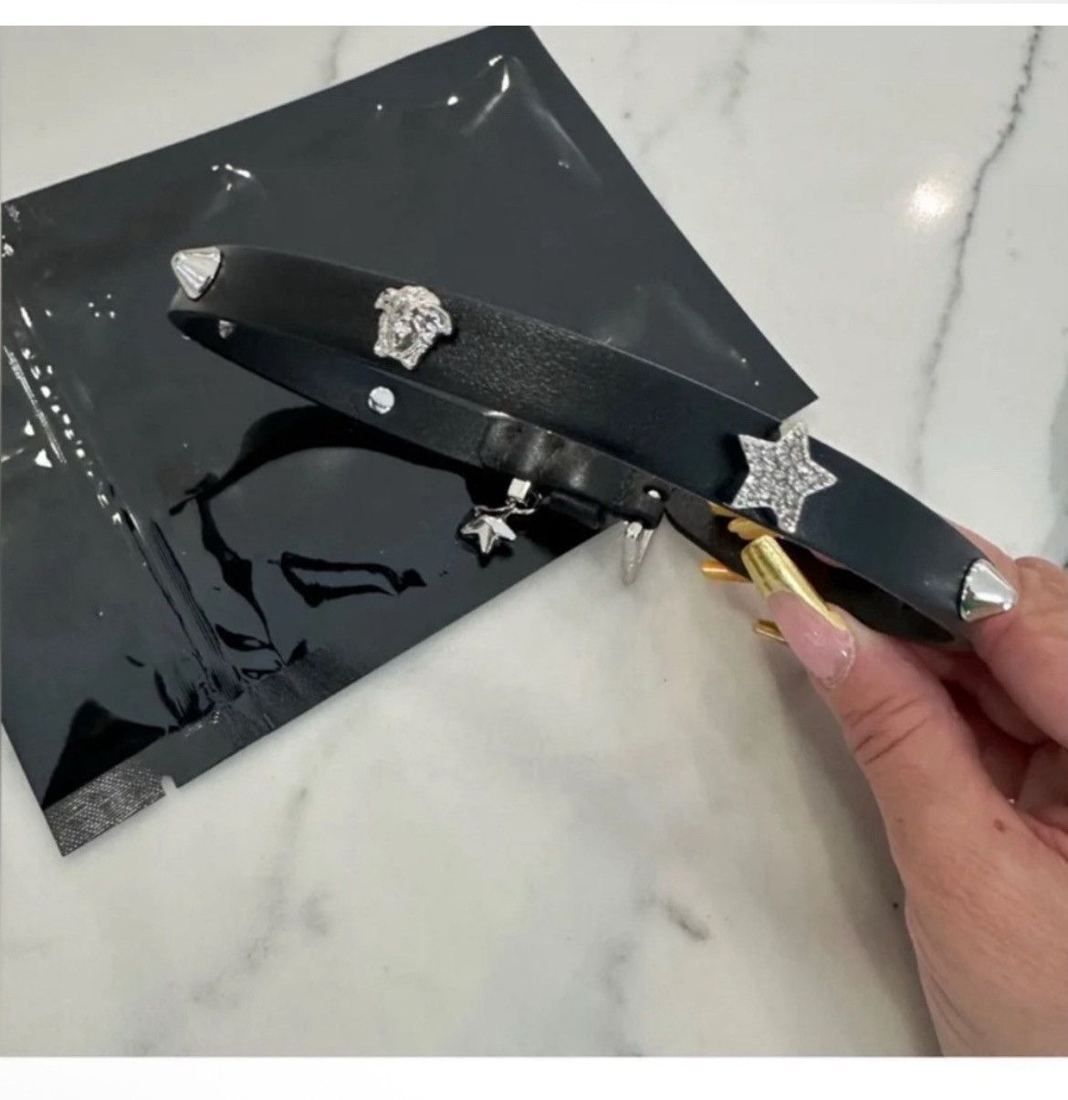 Versace Authentic Versace NWT Medusa Crystal Star Black Stud Choker Size ONE SIZE - 5 Thumbnail
