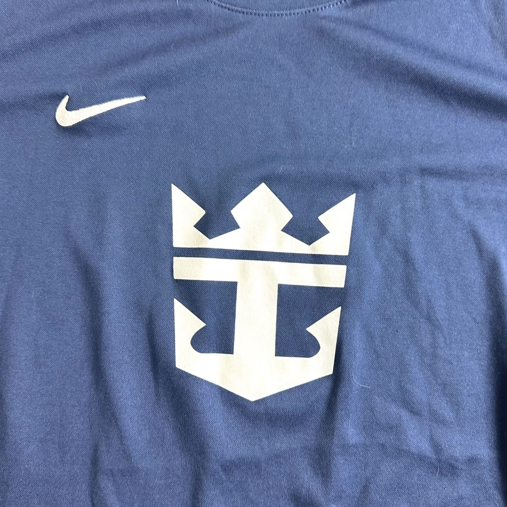 Nike Nike Shirt Womens Large Blue White Athletic Active Gym Train Graphic T-Shirt Size L / US 10 / IT 46 - 2 Thumbnail