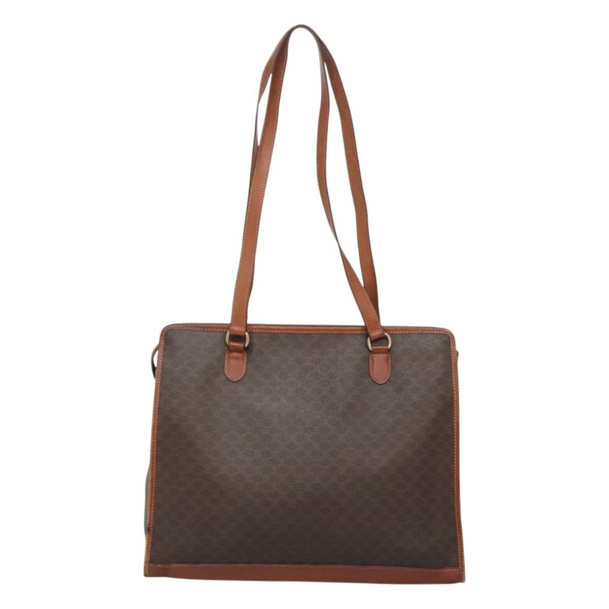 Celine CELINE Macadam Canvas Shoulder Bag Pvc Leather Brown Gold Size ONE SIZE - 3 Thumbnail