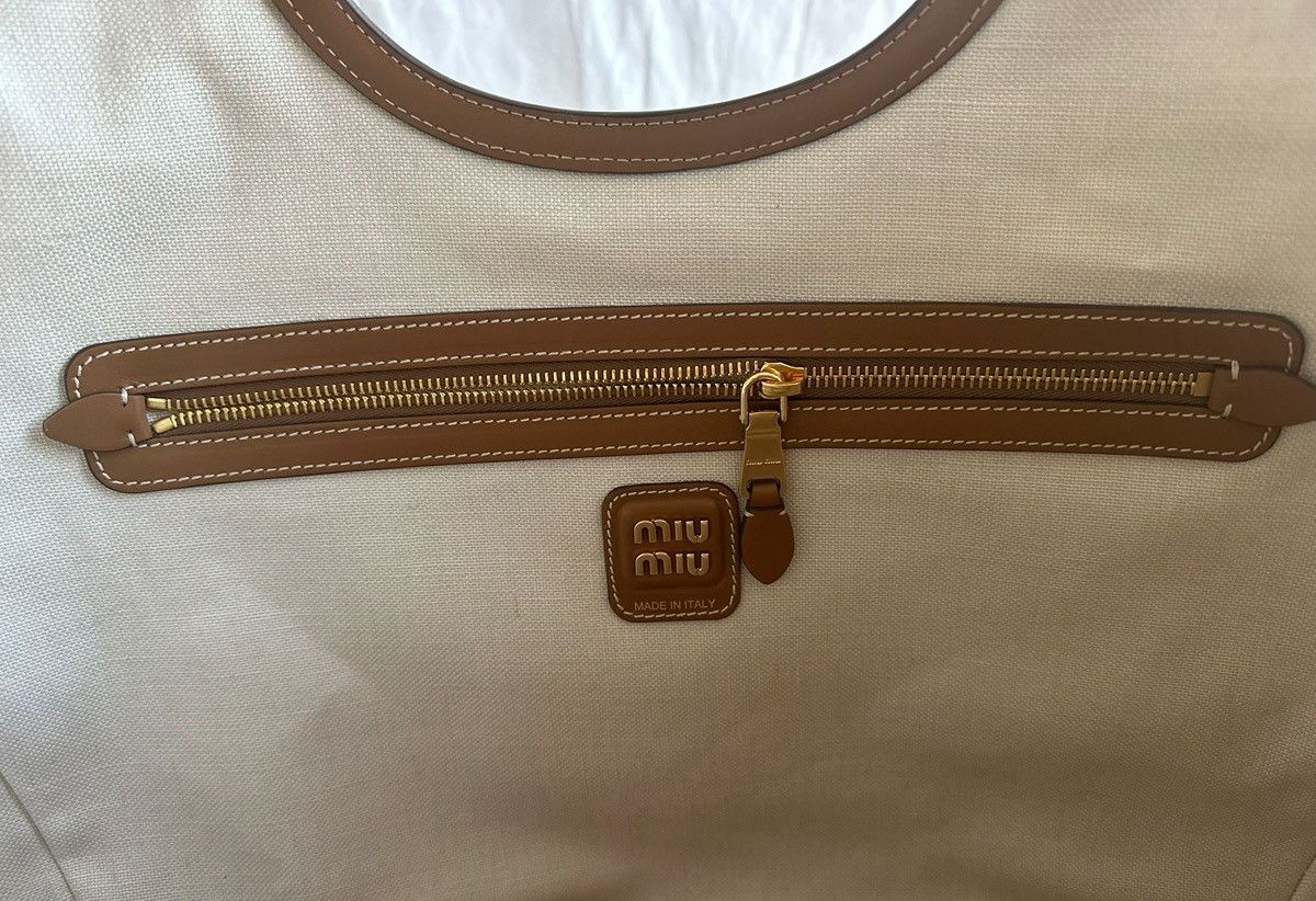 Miu Miu Miu Miu Ivy Corduroy Shopping Bag Cinnamon Size ONE SIZE - 4 Thumbnail