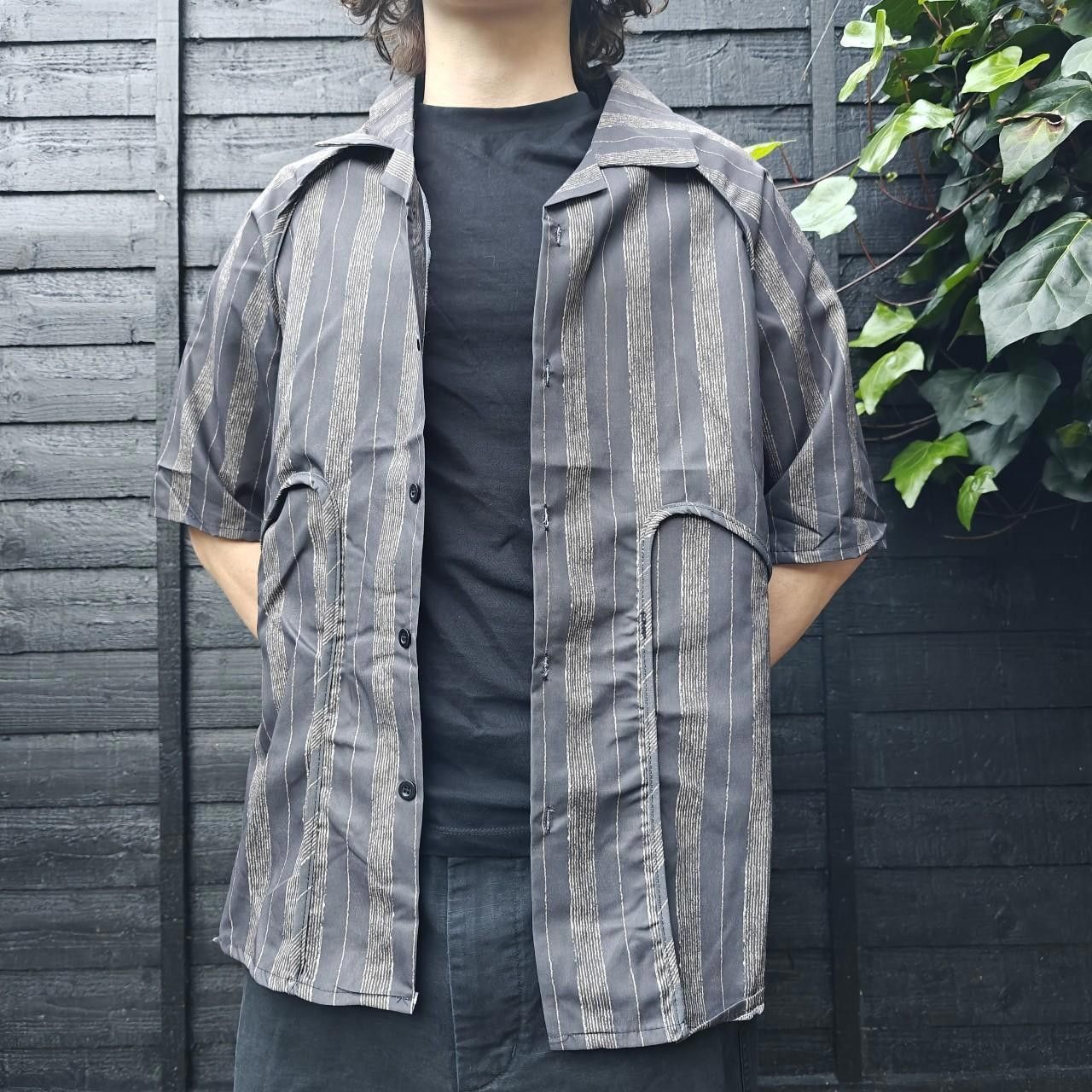Other Japanese Panelled Grey Striped Shirt Size US M / EU 48-50 / 2 - 4 Thumbnail