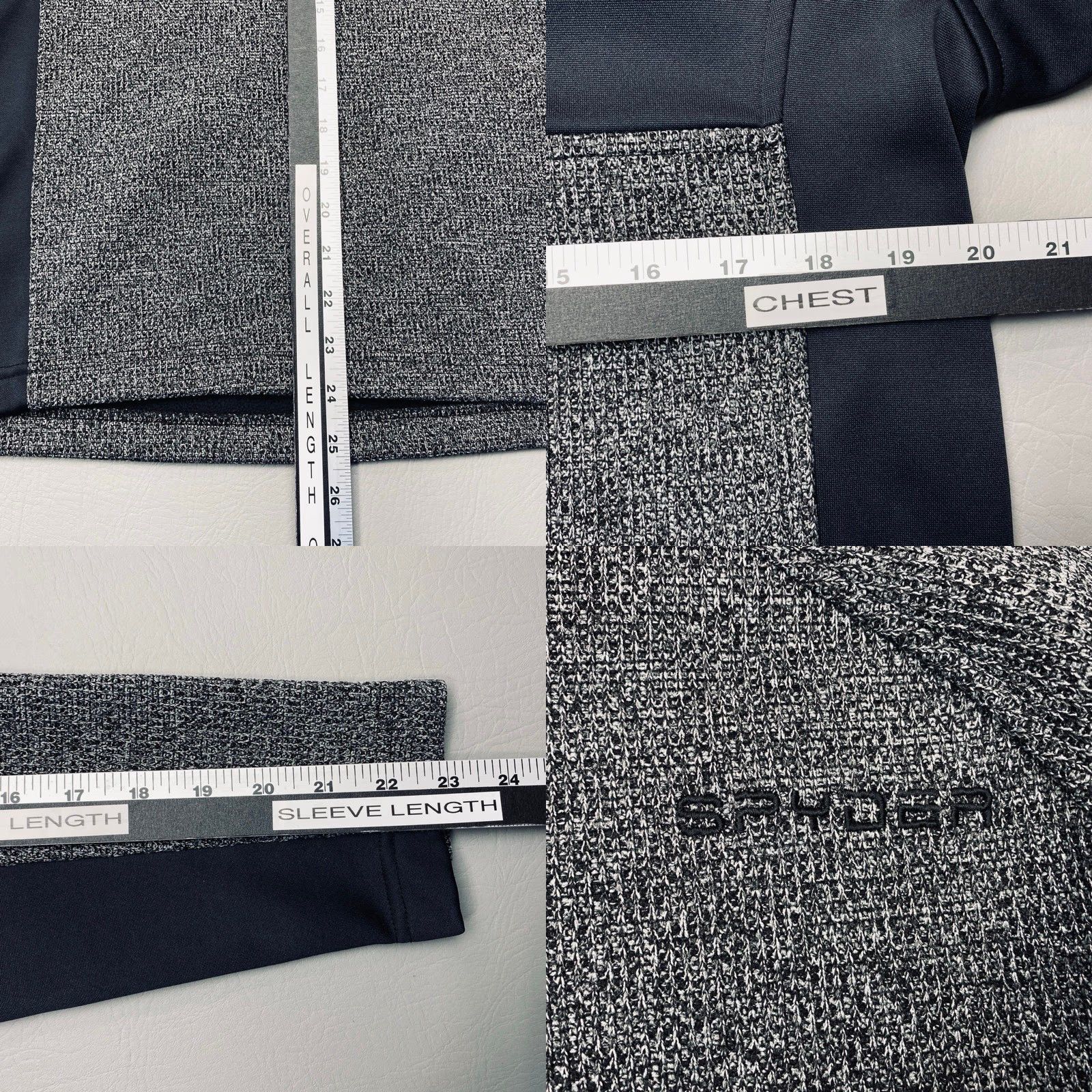 Spyder Spyder Jacket Shirt Mens Small Black Grey 1/2 Zip Zipped Pockets Short Stand-Up Collar Fleece Polyester Outdoor Walking Winter Fall Spring Regular Size US S / EU 44-46 / 1 - 8 Thumbnail