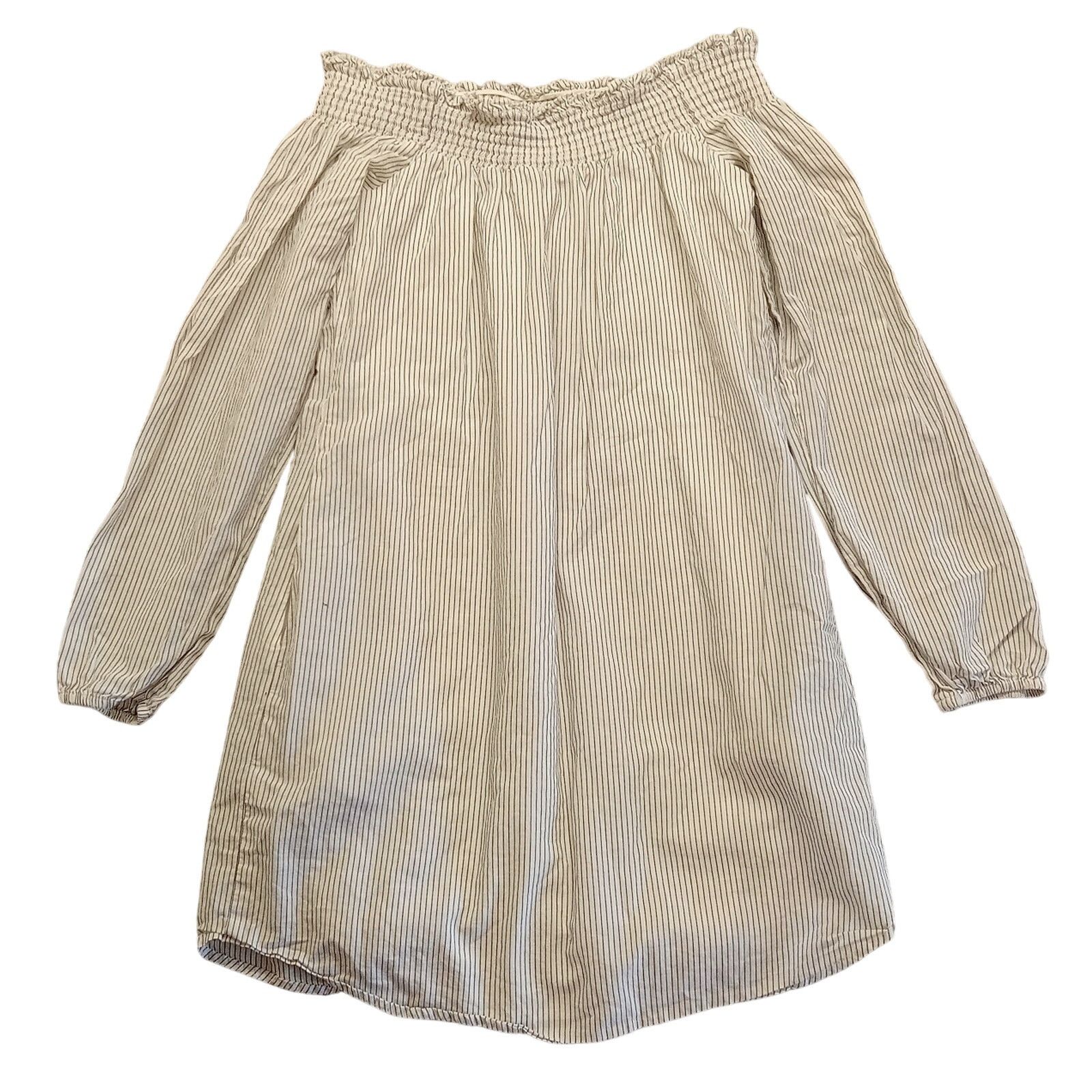 Express Express Off The Shoulder Dress XS Lined Pinstripe Pockets Size XS / US 0-2 / IT 36-38 - 2 Thumbnail