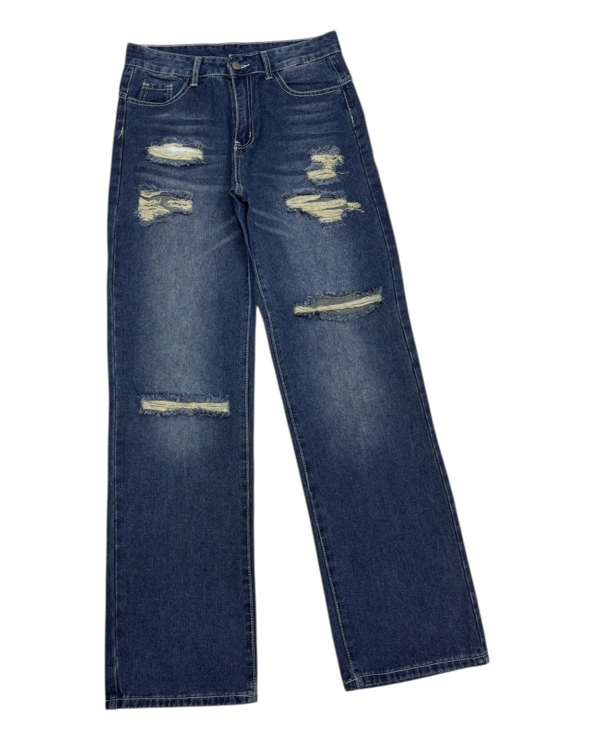 Y-3 × Yohji Yamamoto Y-3 Yohji Yamamoto Custom Paint Queen Baggy Loose Jeans Size US 30 / EU 46 - 3 Thumbnail