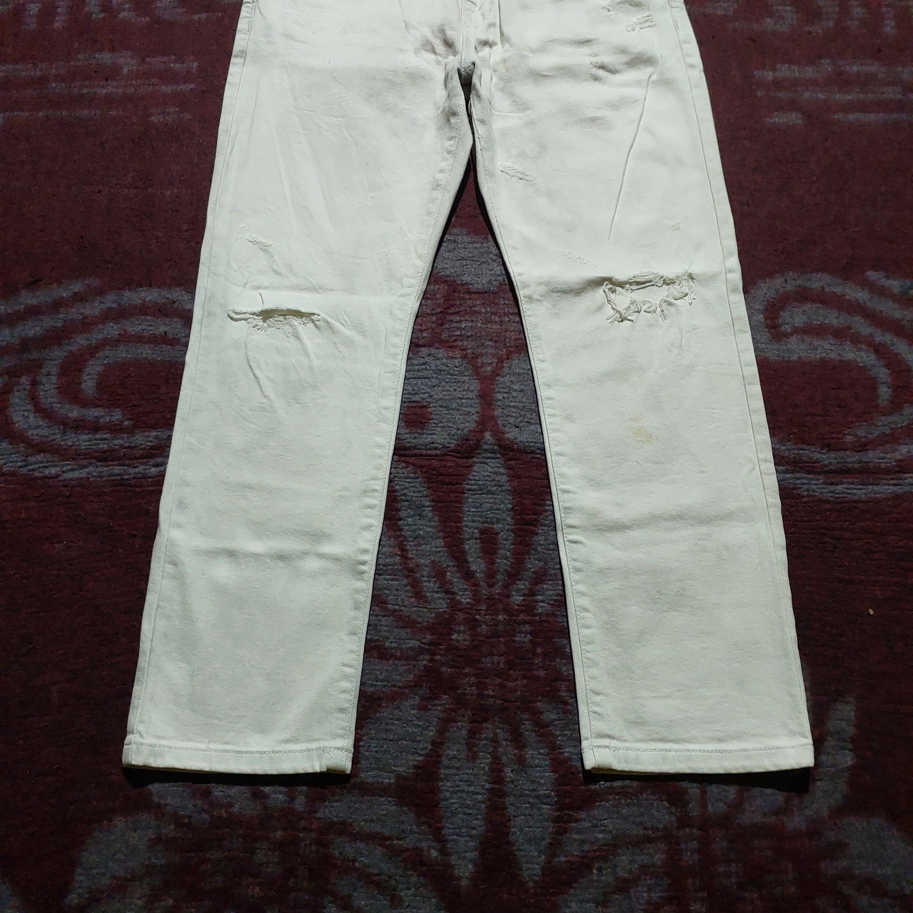 Tornado Mart Tornado Mart Japan distressed white denim pants Size US 30 / EU 46 - 5 Thumbnail