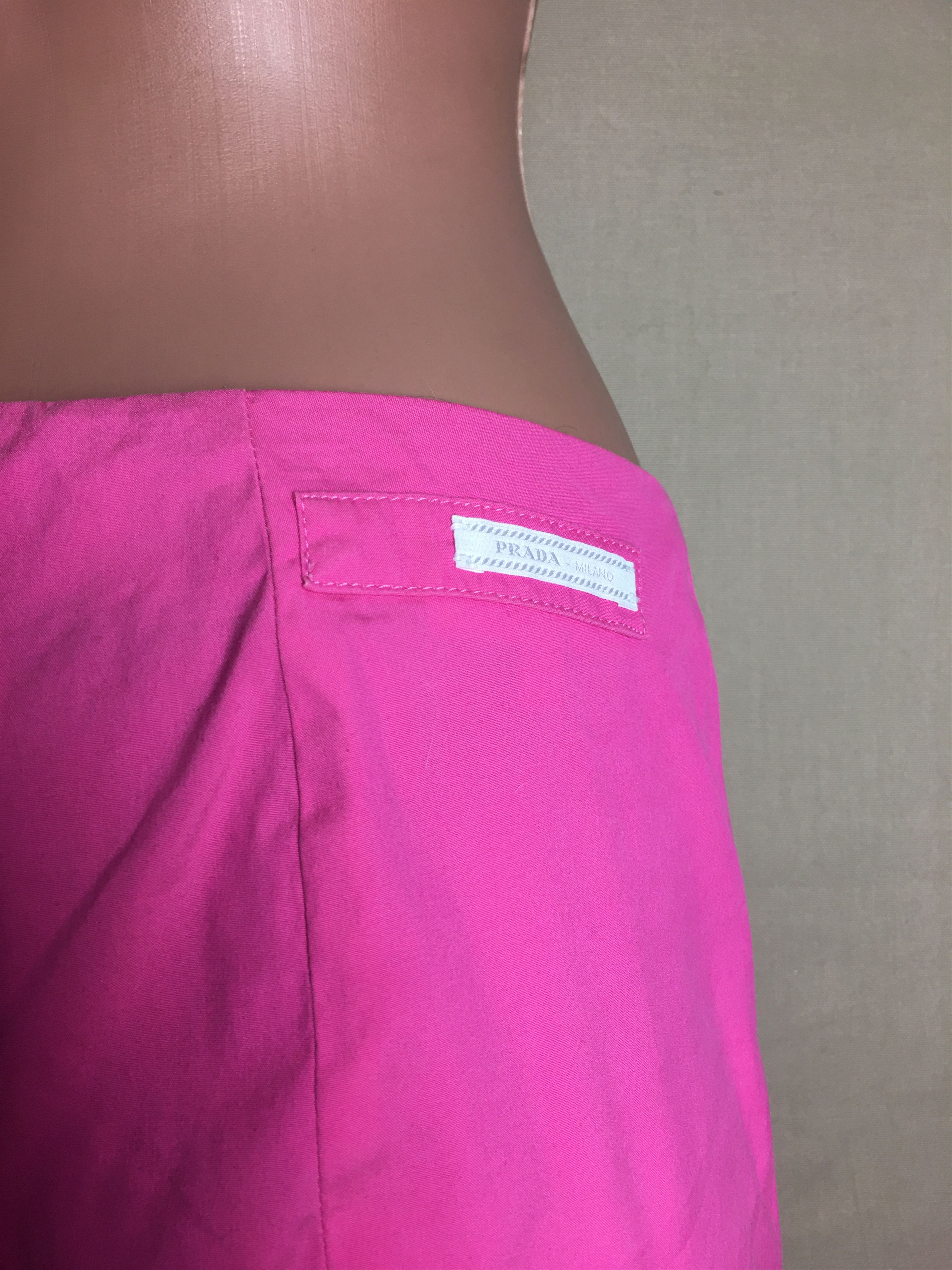 Prada PRADA Pink Cotton Nylon Cropped Pants Size IT38 Size 26" / US 2 / IT 38 - 4 Thumbnail