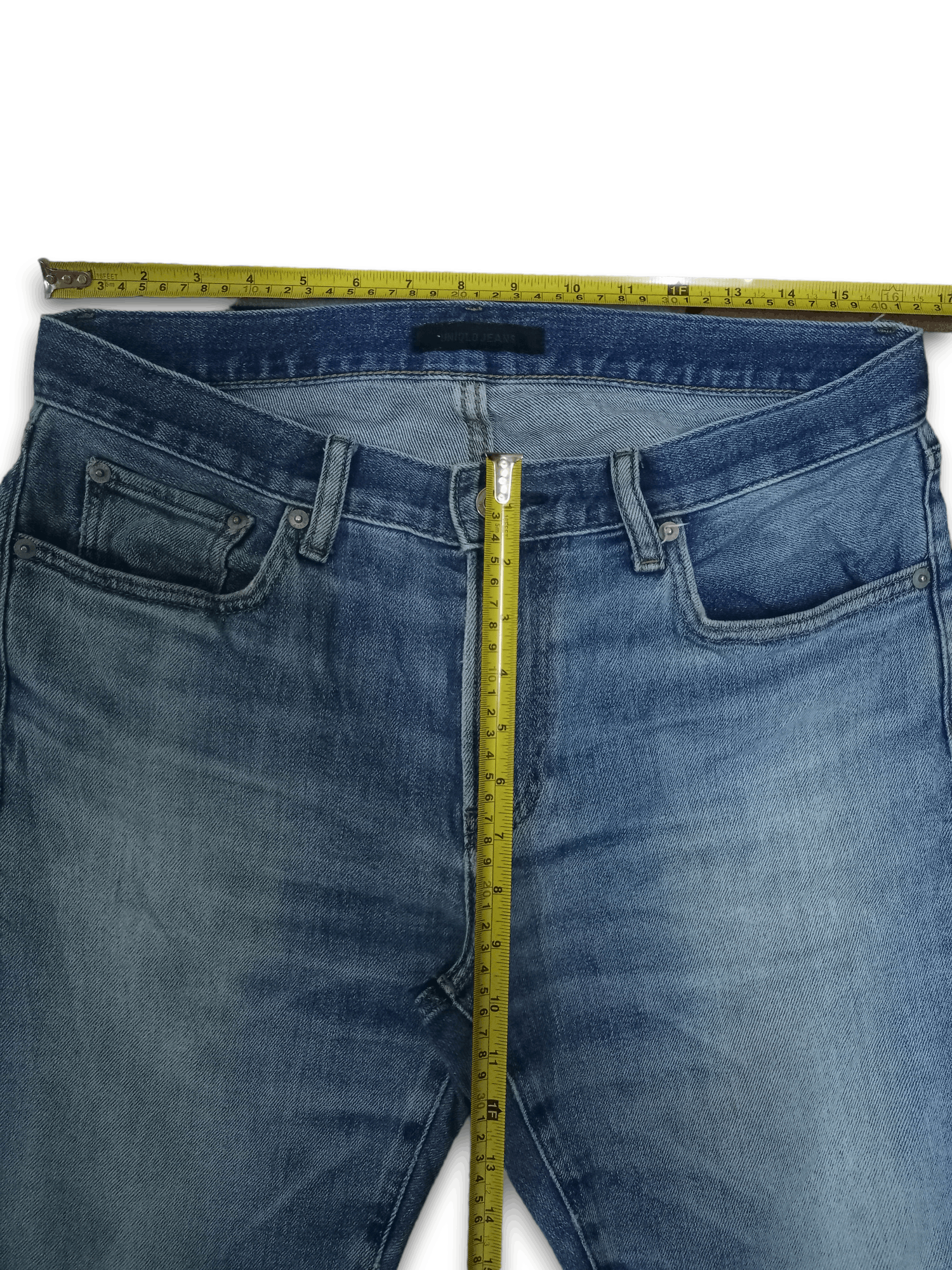 Japanese Brand × Uniqlo Vintage Uniqlo Blue Wash Classic Style Distressed Jeans Size US 33 - 9 Thumbnail