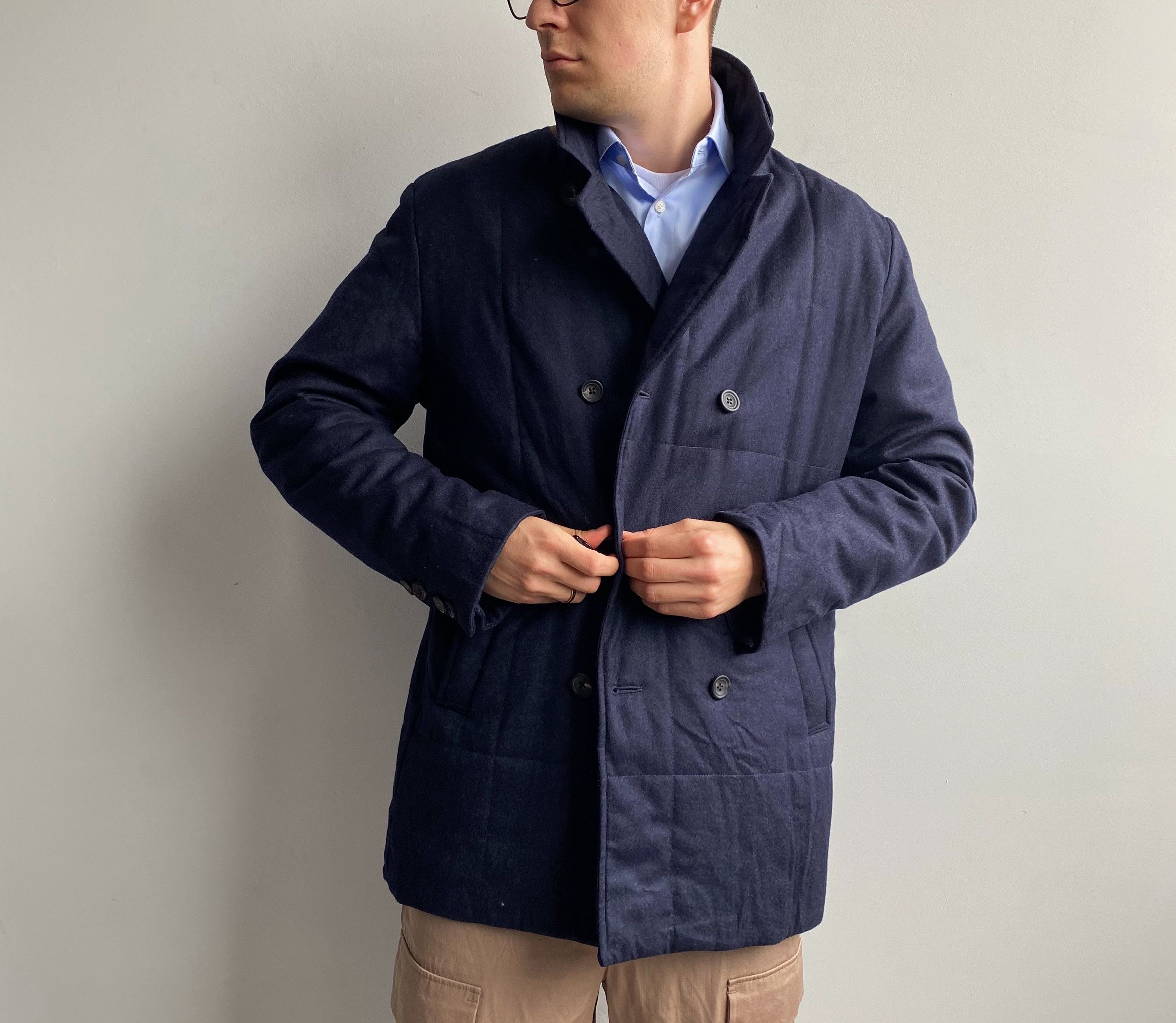 Hackett Hackett London Savile Row Wool Quilted Coat Size US XL / EU 56 / 4 - 7 Thumbnail