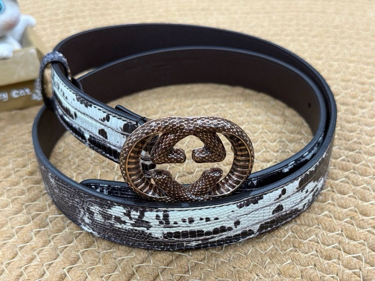 Gucci Skinny Embossed Leather Belt 85 Size ONE SIZE - 1 Thumbnail