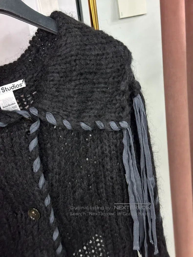 Acne Studios Acne Studios Fringed Knit Long Sleeve Cardigan Jacket Size XXS / US 00 / IT 34 - 2 Thumbnail