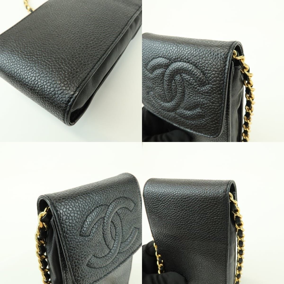 Chanel Chanel CC Logo Caviar Leather Phone Case Black Size ONE SIZE - 5 Thumbnail