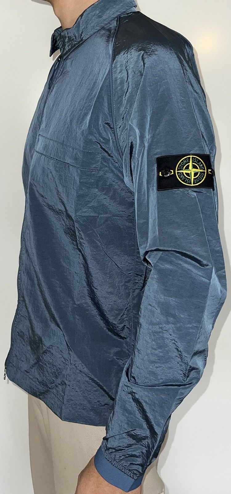 image of Stone Island Ss22 Light Weight Jacket Blue, Men's (Size Large)
