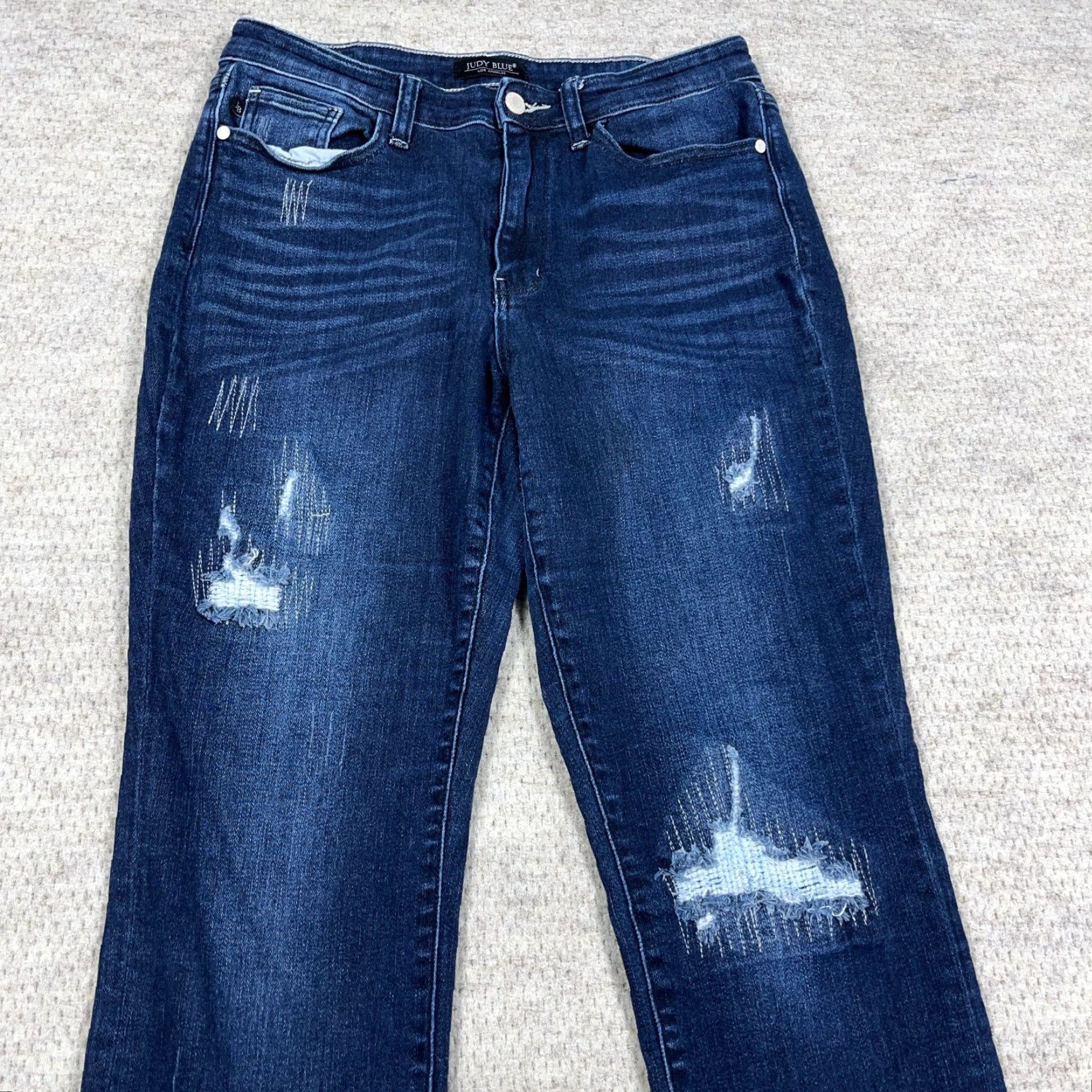 Vintage Judy Blue Jeans Women 11 30 Boyfriend Fit Dark Wash Distressed Faded Holes A7 Size 30" / US 8 / IT 44 - 4 Thumbnail