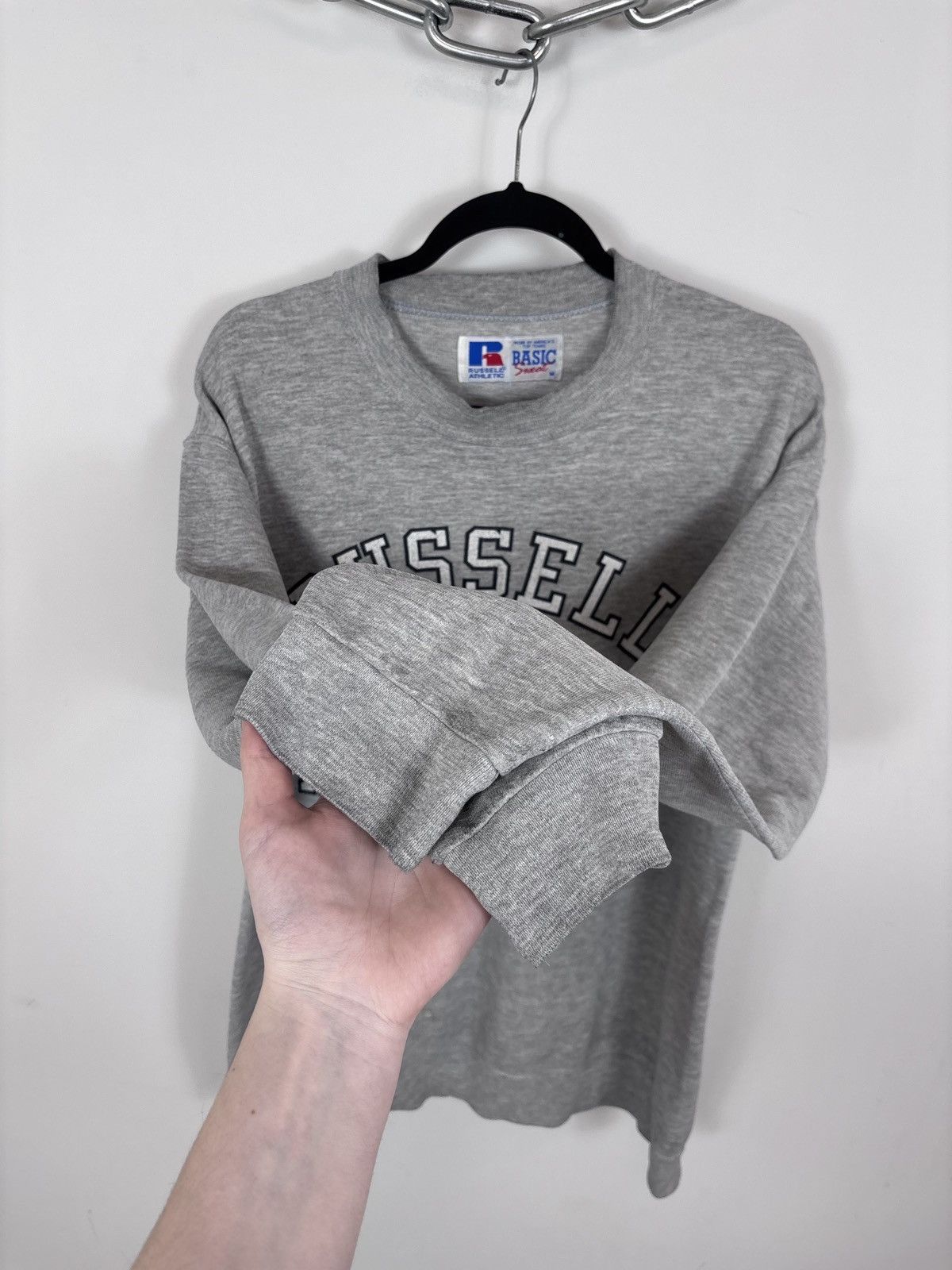 Russell Athletic Vintage 90s Russell Athletic USA Big Logo Gray Sweatshirt Size US M / EU 48-50 / 2 - 8 Thumbnail