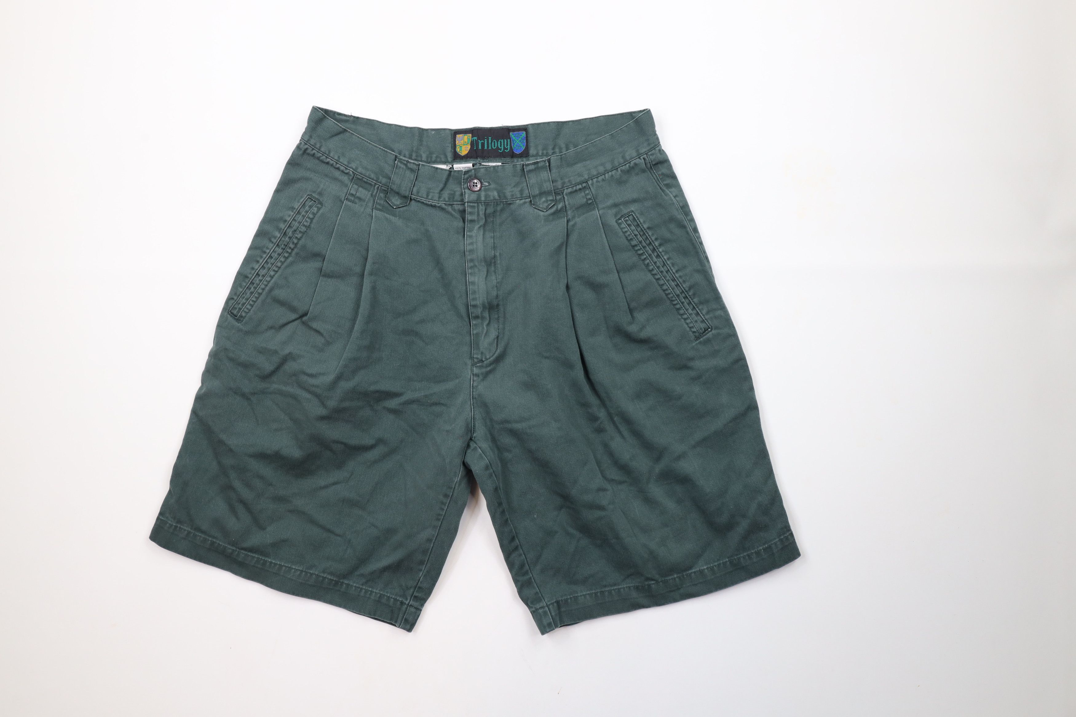 Vintage Vintage 90s Streetwear Above Knee Chino Shorts Green Cotton Size US 32 / EU 48 - 1 Thumbnail