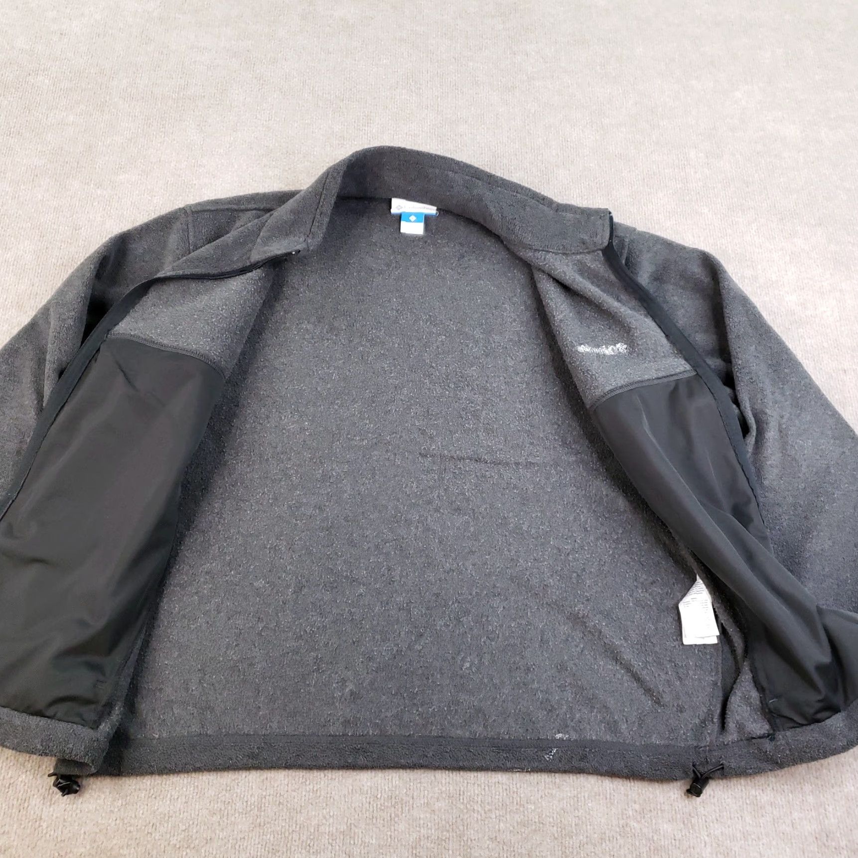 Layer 8 Columbia Jacket Mens XL Gray Full Zip Fleece Outdoor Layer Mock Neck Wind-Resistant Pockets Zipper Embroidered Logo 90s? (no, not 90s) Size US XL / EU 56 / 4 - 6 Thumbnail