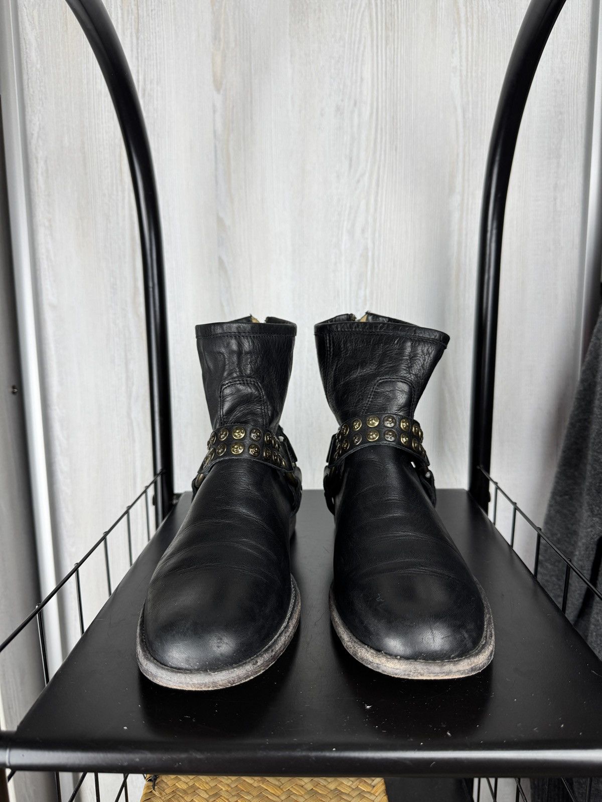 Frye Frye Phillip Studded Harness Boots Mid Calf Leather Studs 9B Size US 9 / IT 39 - 5 Thumbnail