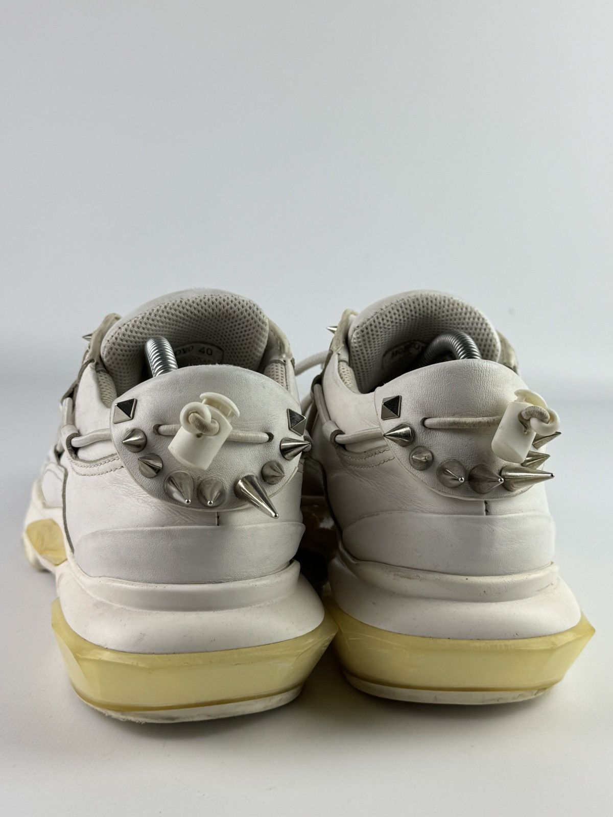 Valentino Valentino Garavani White Bounce Leather Sneakers Anant Garde Size US 7 / EU 40 - 8 Thumbnail