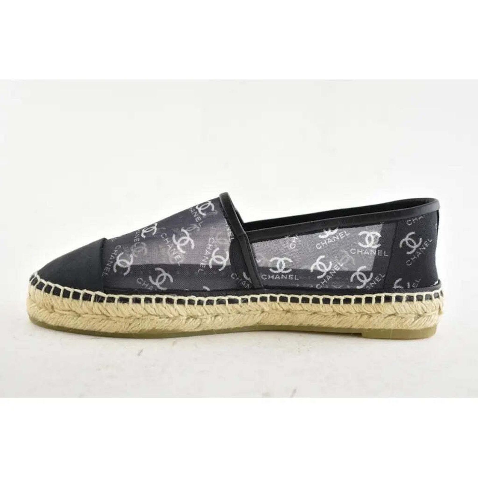 Chanel 19P Mesh CC Logo Classic Double Sole Espadrille Flat 40 Size US 10 / IT 40 - 5 Thumbnail