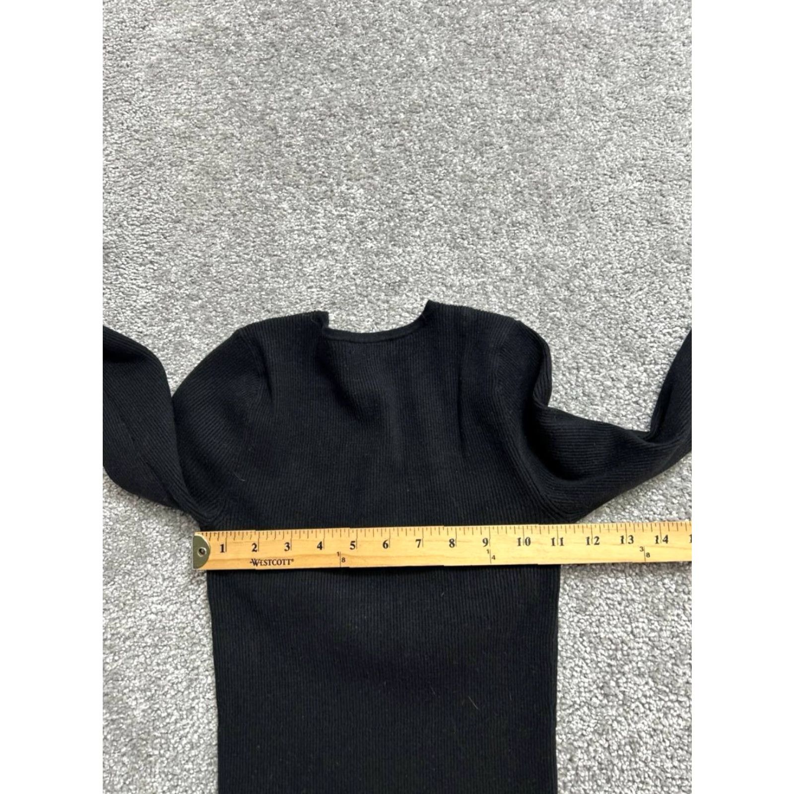 Madewell Madewell Sweater Shirt Womens XS Black Retro Lillie Normcore Square Neck Pullover Knit Viscose Polyester Ribbed Casual Womens Size XS / US 0-2 / IT 36-38 - 6 Thumbnail