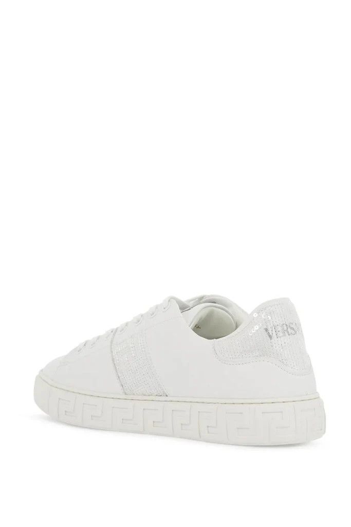 Versace o1s22i1n1024 Glittery Greek Sneakers in White Size US 8 / IT 38 - 3 Thumbnail