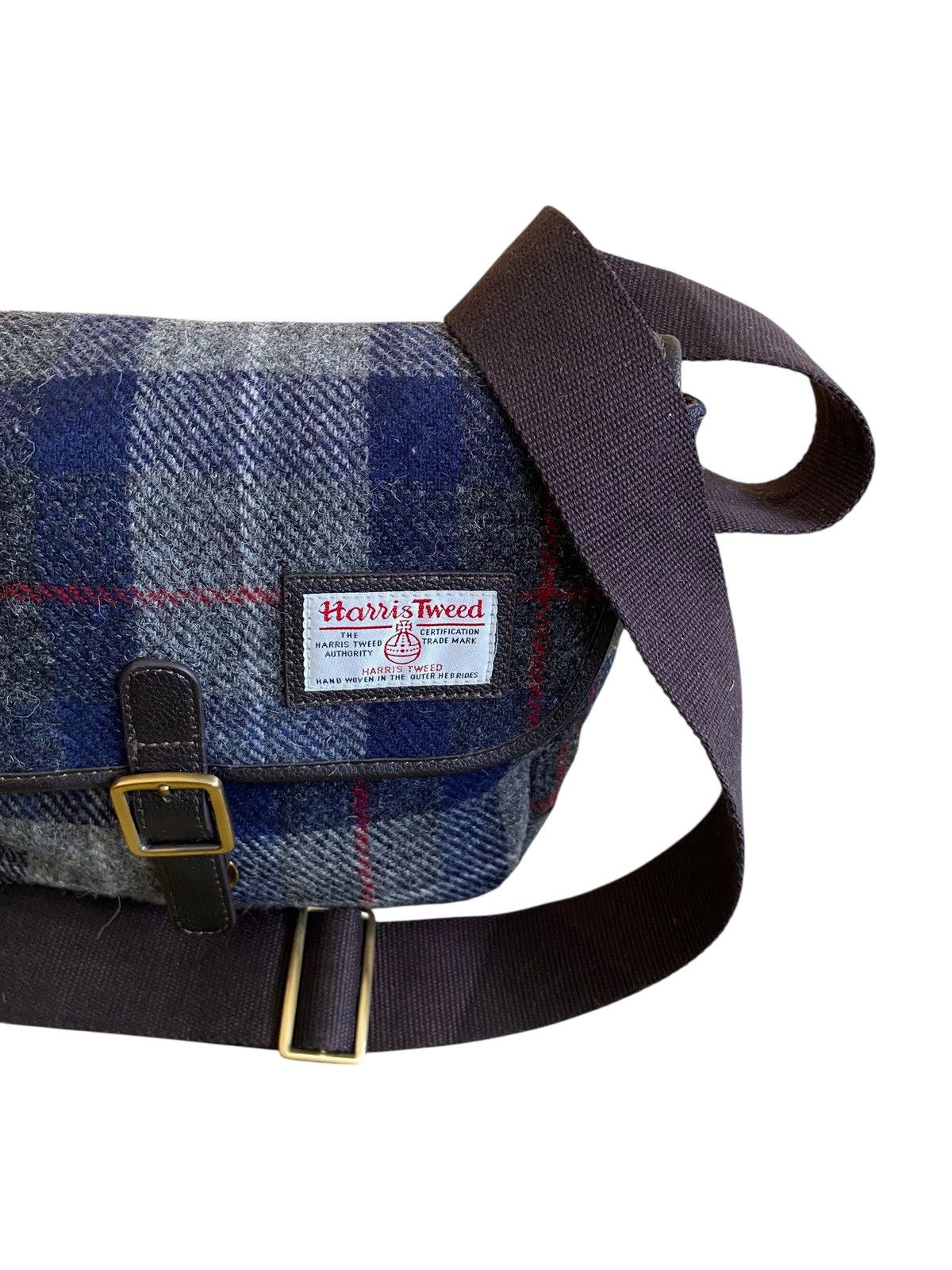 Harris Tweed Rare Vintage Brand Harris Tweed Checkered Sling Bag 1990s Size ONE SIZE - 4 Thumbnail
