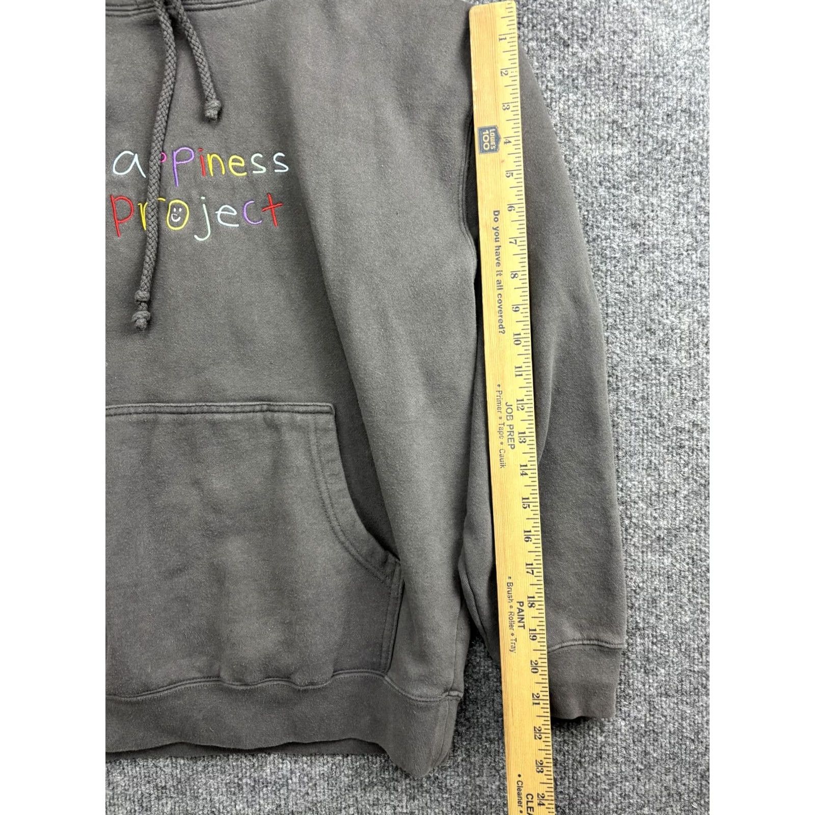 Vintage Happiness Project Hoodie Mens Small Gray Fleece Pullover Logo Graphic Front Size US S / EU 44-46 / 1 - 5 Thumbnail