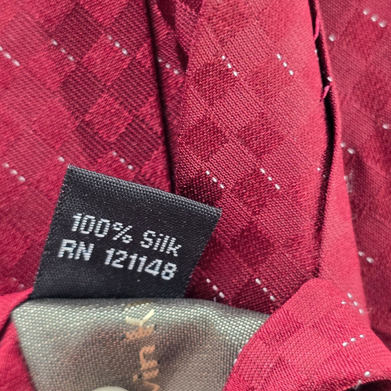 Calvin Klein Calvin Klein Red Diamon Geometric Dot 100% Silk Neck Tie Size 28 - 5 Thumbnail