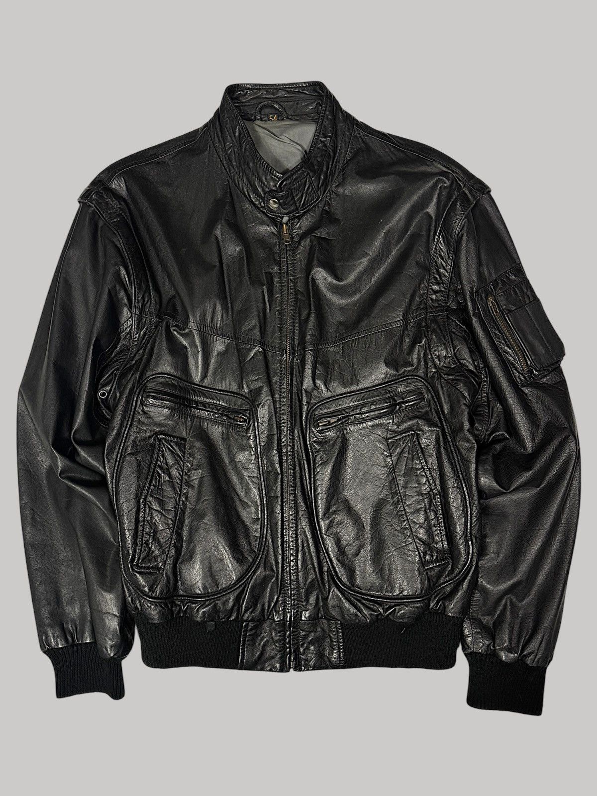 Vintage Vintage leather jacket bomber Size US XL / EU 56 / 4 - 1 Thumbnail