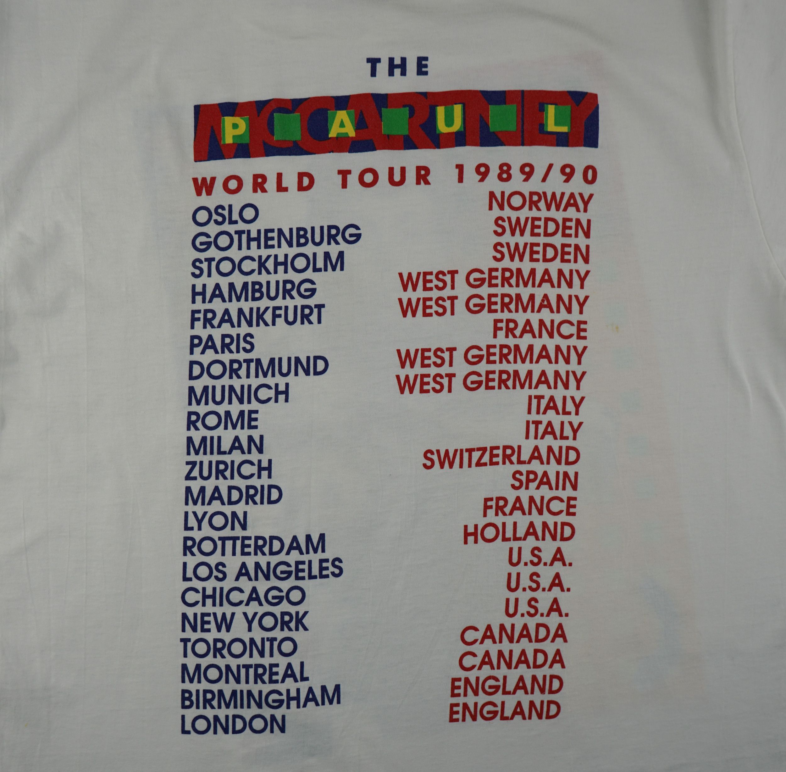 Band Tees × Vintage Vintage 1989/90 The Paul McCartney World Tour T Shirt Size US M / EU 48-50 / 2 - 9 Thumbnail