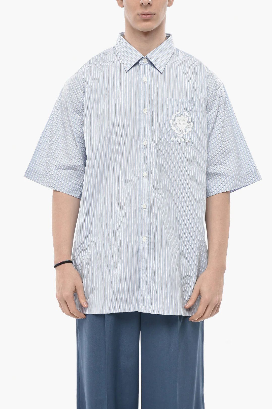 Givenchy og1mm0326 Poplin Shirt in Light Blue Size US S / EU 44-46 / 1 - 1 Thumbnail