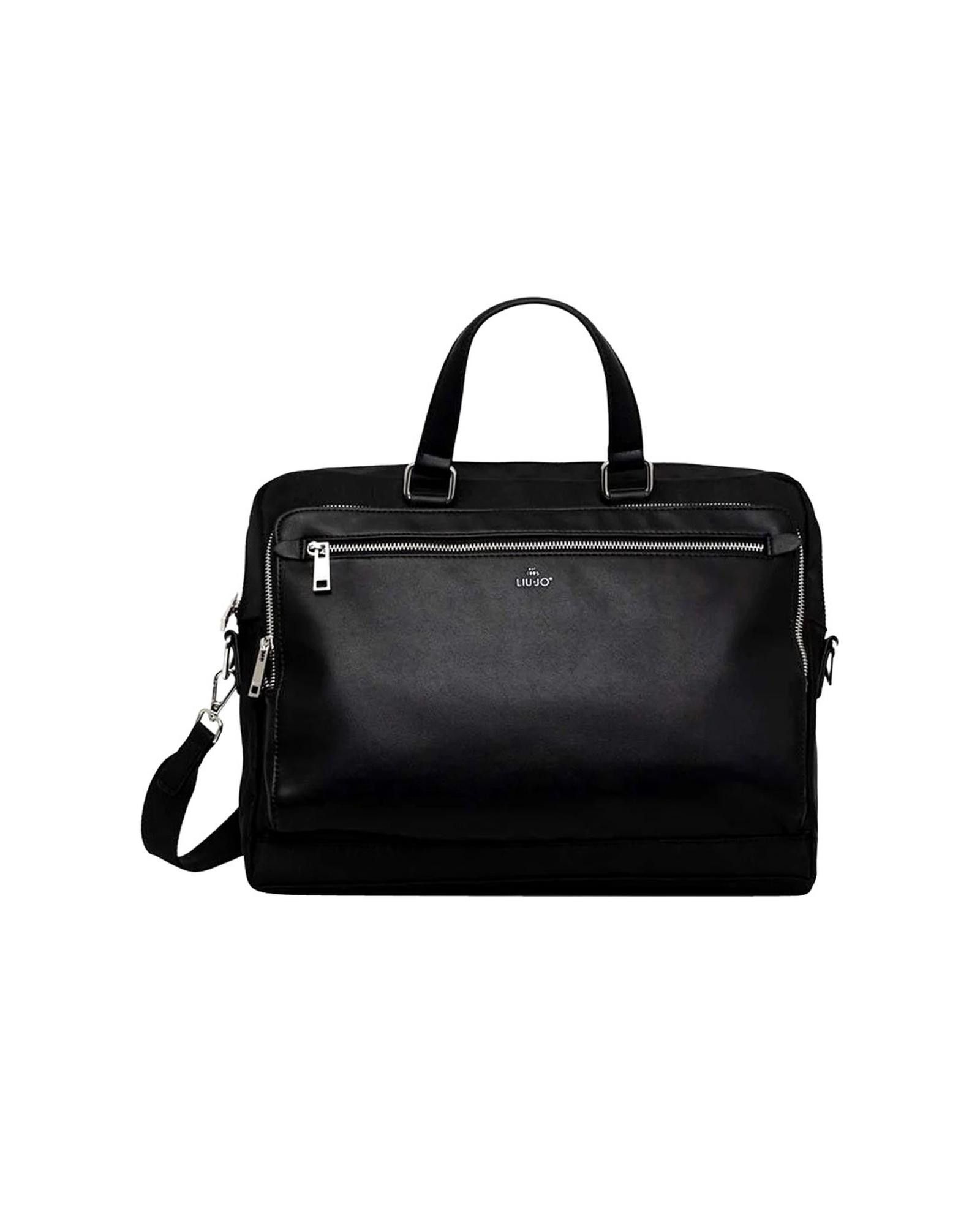 image of Liu Jo Zippered Faux Leather Bag in Black, Men's