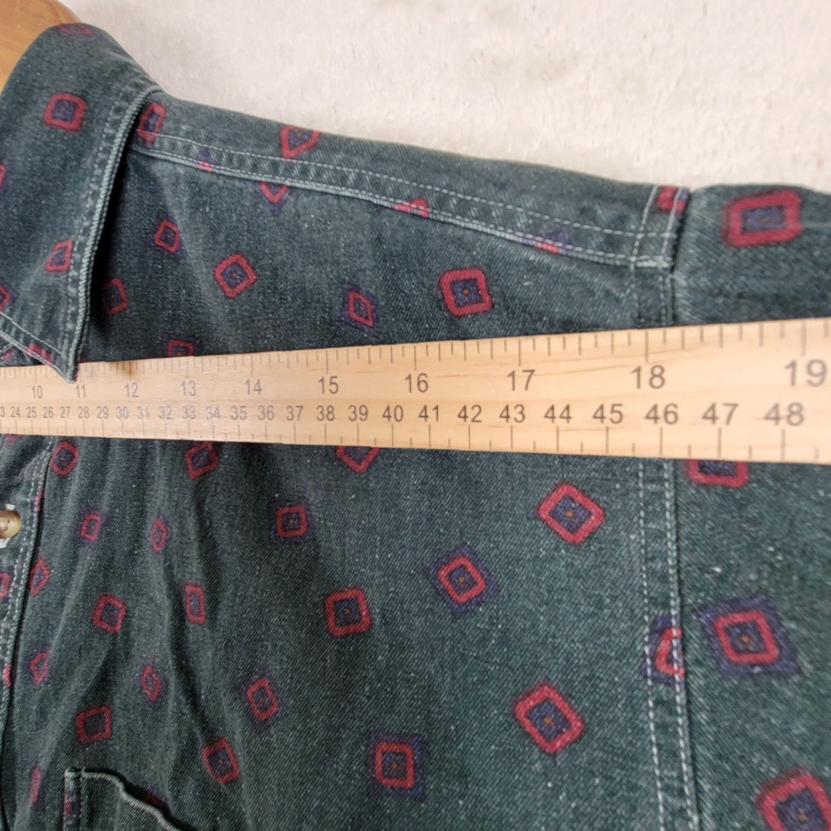 Vintage VINTAGE Robinson's Green Men's Shirt Button-Up Long Sleeve Medium Regular Cotton Geometric Vintage Classic Mens Shirt Size US M / EU 48-50 / 2 - 7 Thumbnail
