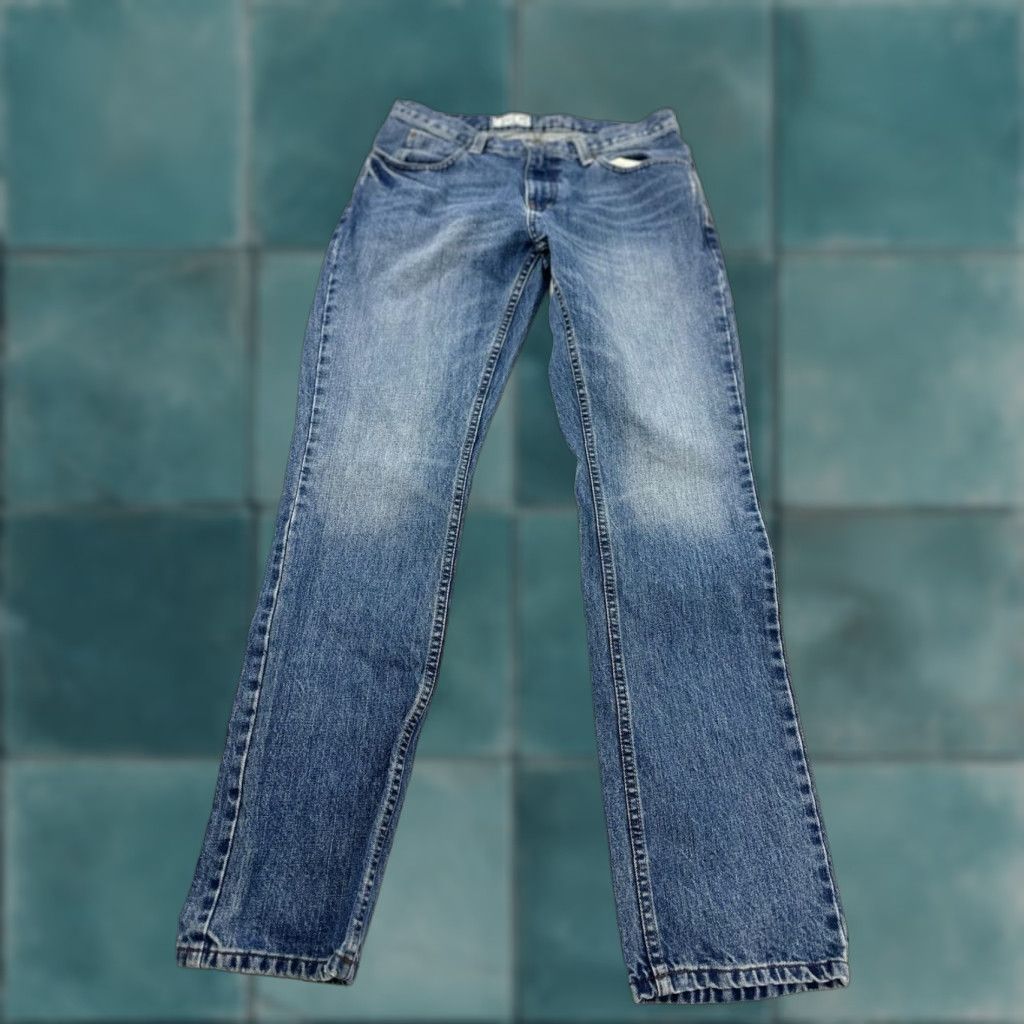 Vintage Free World Jeans Men’s 33 Blue Denim Messenger Skinny Size US 33 - 1 Thumbnail