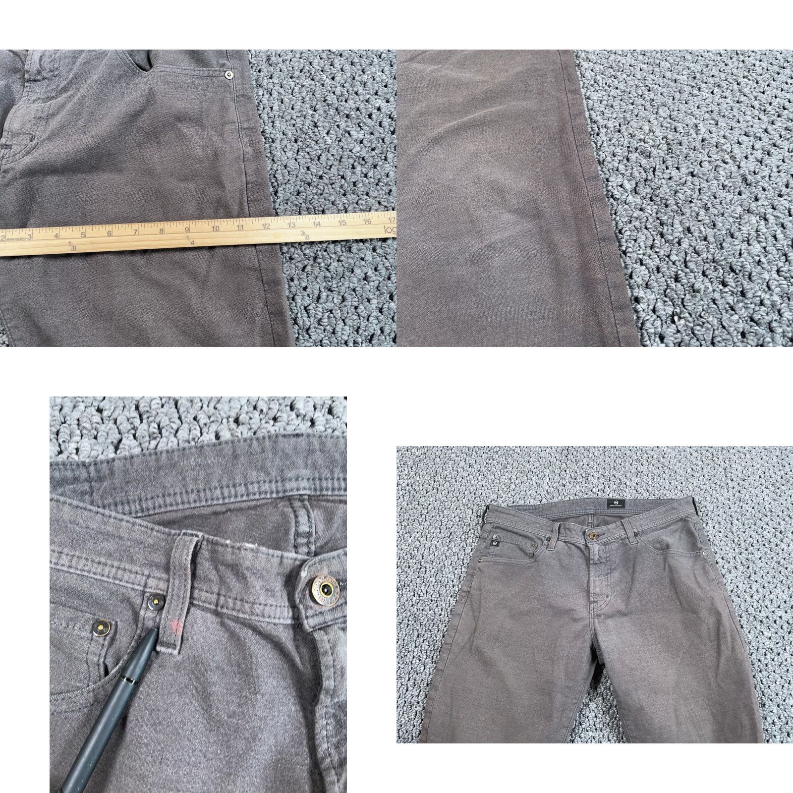Vintage AG Adriano Goldschmied Chino Pants Men 34 Regular Gray Stretch Tapered Leg Flat Front Zip Fly Pockets Vintage No Size US 34 / EU 50 - 8 Thumbnail