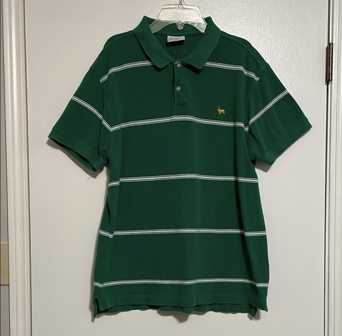Aeropostale Aeropostale Green Striped Polo Size US L / EU 52-54 / 3 - 1 Thumbnail