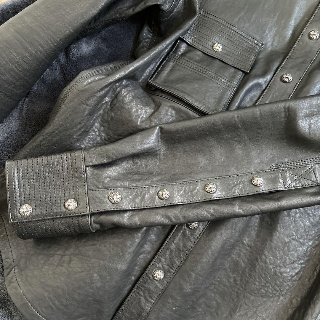 NEW Receipt Chrome Hearts Travis Scott Leather Shirt jacket