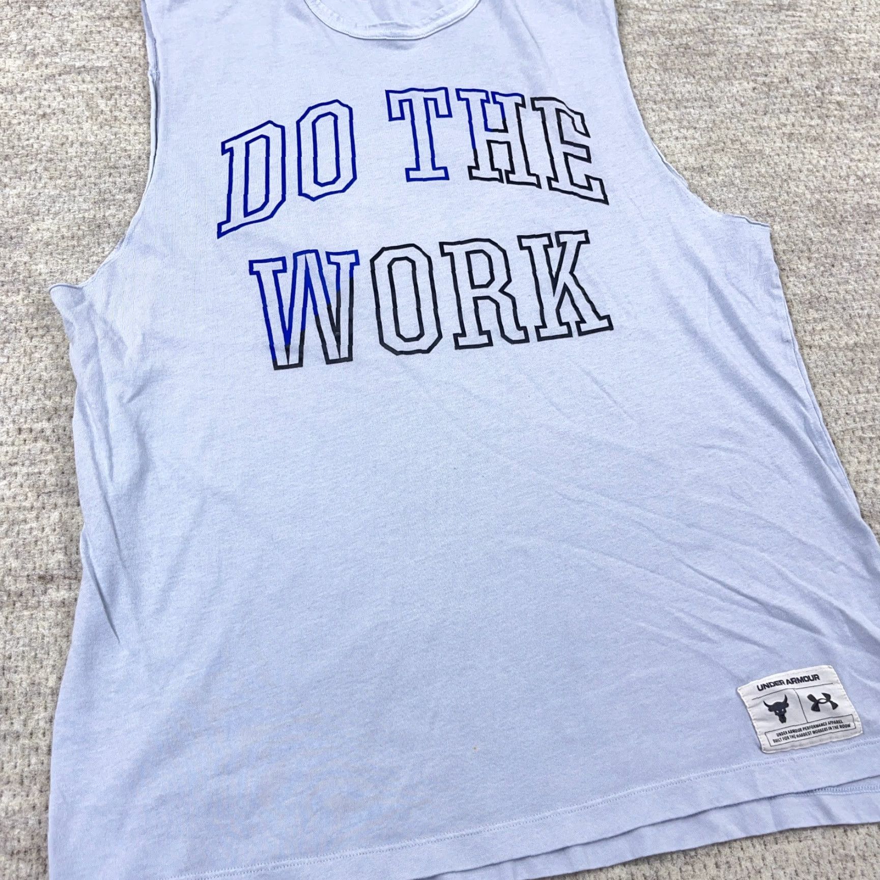 Under Armour Under Armour Project Rock Men Tank Top Tee Short Gray M Medium Sleeveless Regular Cotton Jersey Logo USA Stars T-Shirt Size US M / EU 48-50 / 2 - 5 Thumbnail