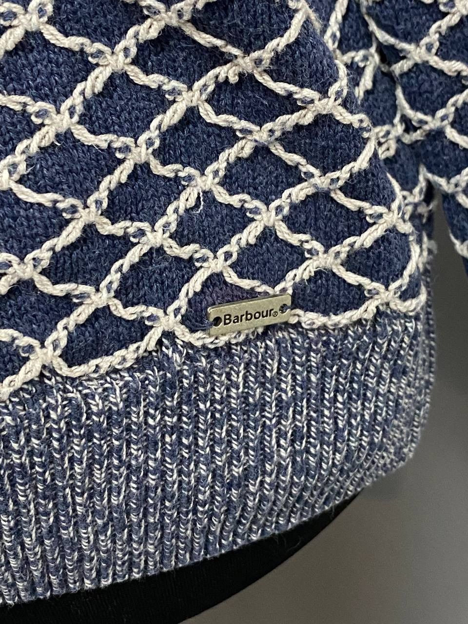 Barbour Barbour Sweater Openwork Lattice Knit Union Jack Patch Sz M Size M / US 6-8 / IT 42-44 - 14 Thumbnail