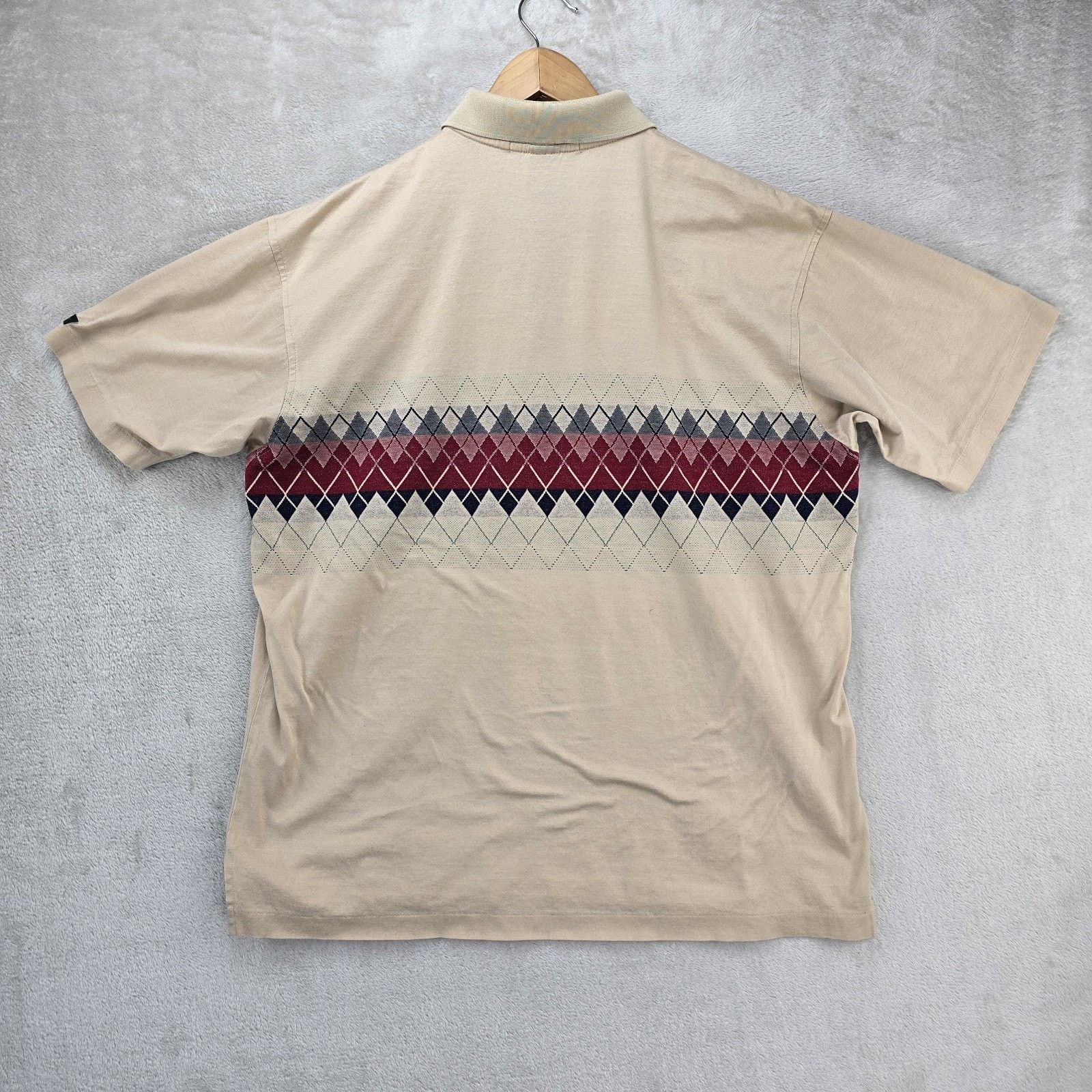 Lyle & Scott Vintage Lyle & Scott Polo Shirt Mens Large Beige Golf Argyle Size US L / EU 52-54 / 3 - 5 Thumbnail