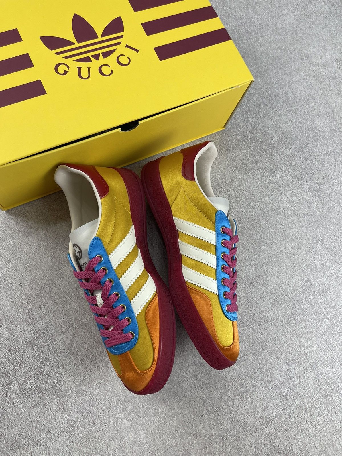 Gucci Adidas × Gucci Gazelle Yellow/White/Red Sneakers Size 37 1/3 Size US 6 / IT 36 - 7 Thumbnail
