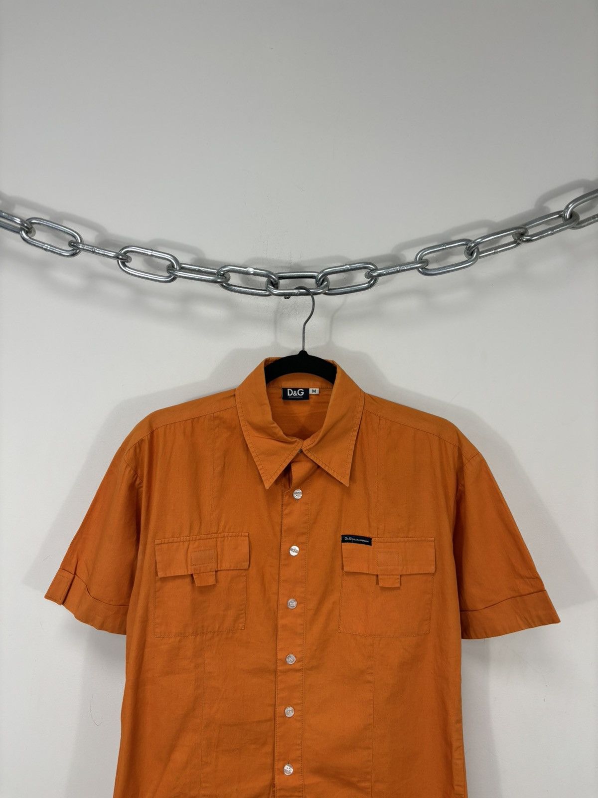 Dolce & Gabbana Vintage Dolce & Gabbana Orange Pocket Short Sleeve Shirt Size US M / EU 48-50 / 2 - 2 Thumbnail
