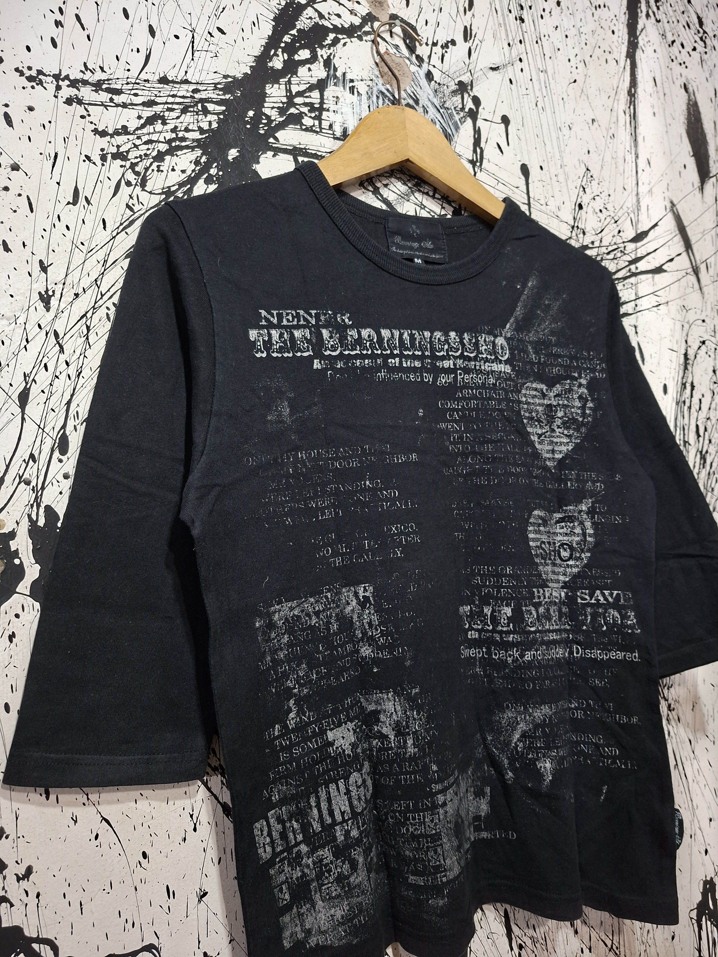Japanese Brand BERNINGS SHO POEM SCRIPT 3 QUARTER SLEEVE SHIRT Size US M / EU 48-50 / 2 - 2 Thumbnail