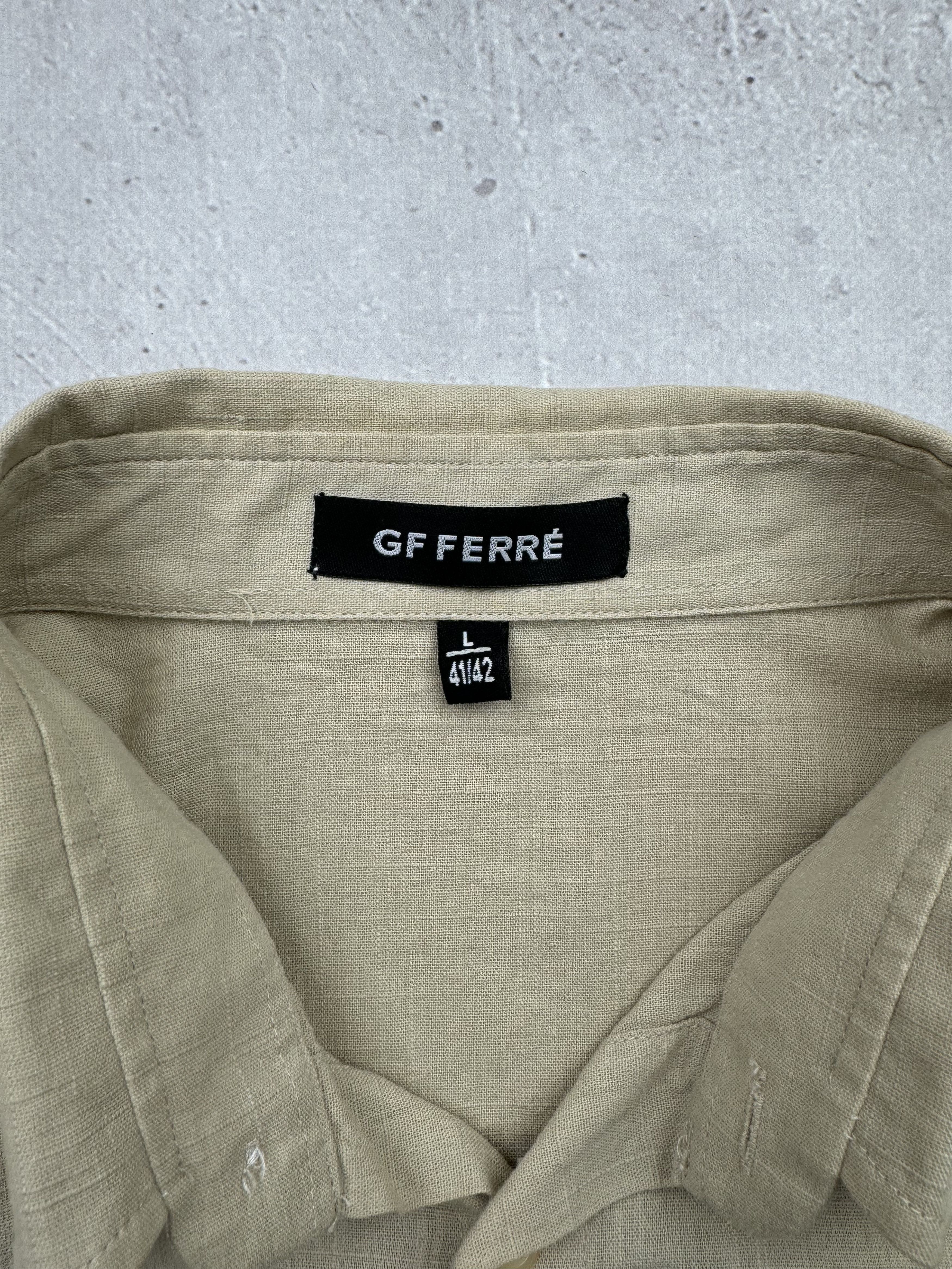 GF Ferre × Japanese Brand × Vintage GF Ferre Vintage Linen Shirt Size L / US 10 / IT 46 - 4 Thumbnail